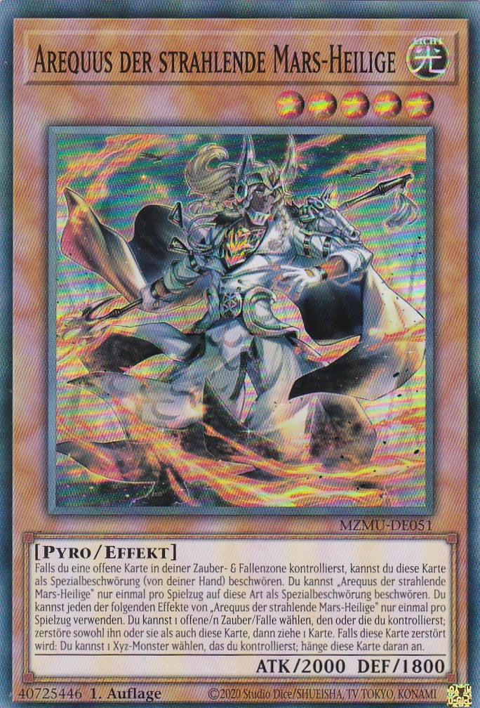 Arequus der Strahlende Mars-Heilige - MZMU-DE051 - Super Rare - Deutsch - 1. Auflage - Maze of Muertos - Yu-Gi-Oh!