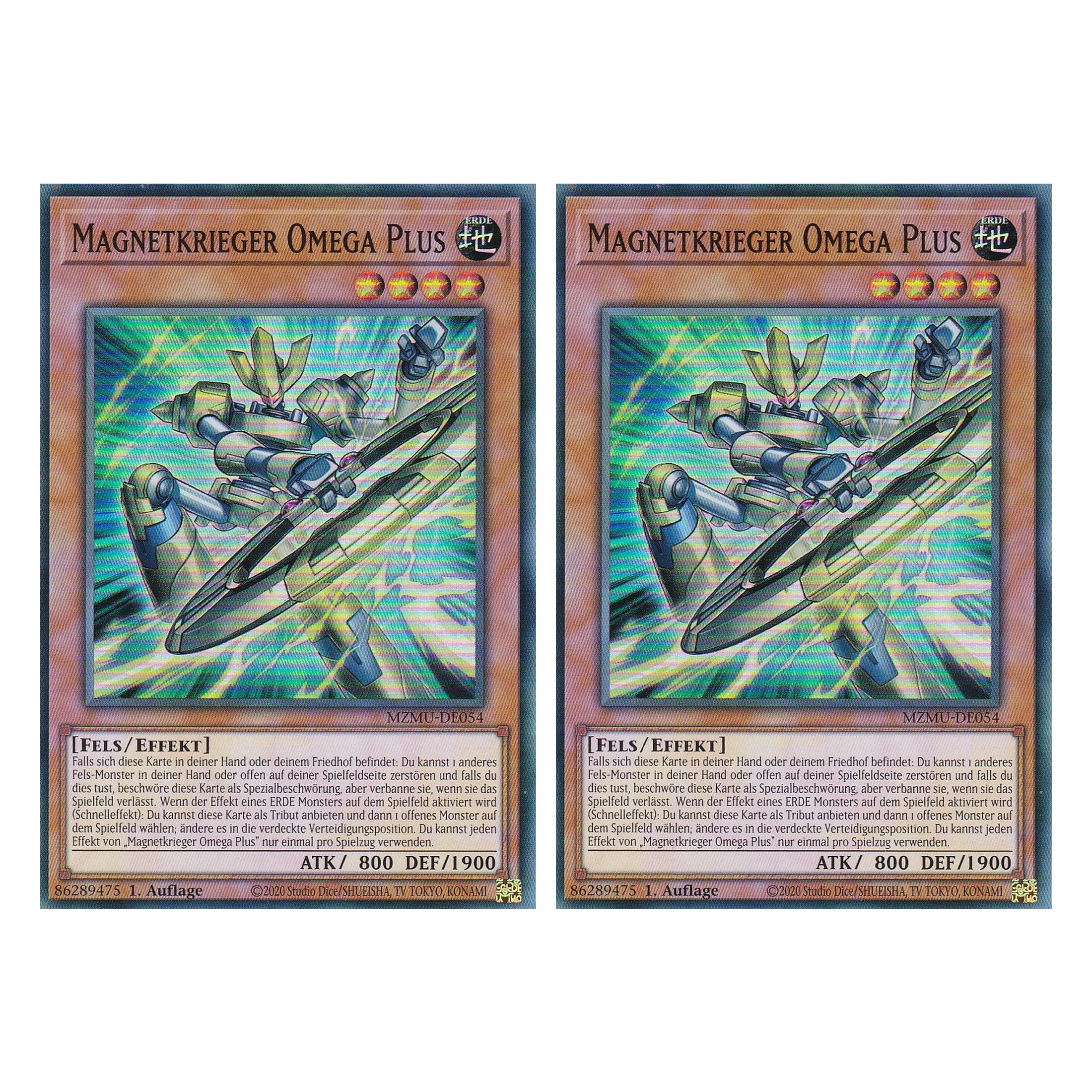 Magnetkrieger Omega Plus - MZMU-DE054 - Super Rare - Deutsch - 1. Auflage - Maze of Muertos - Duo Set (2 Stück) - Yu-Gi-Oh!