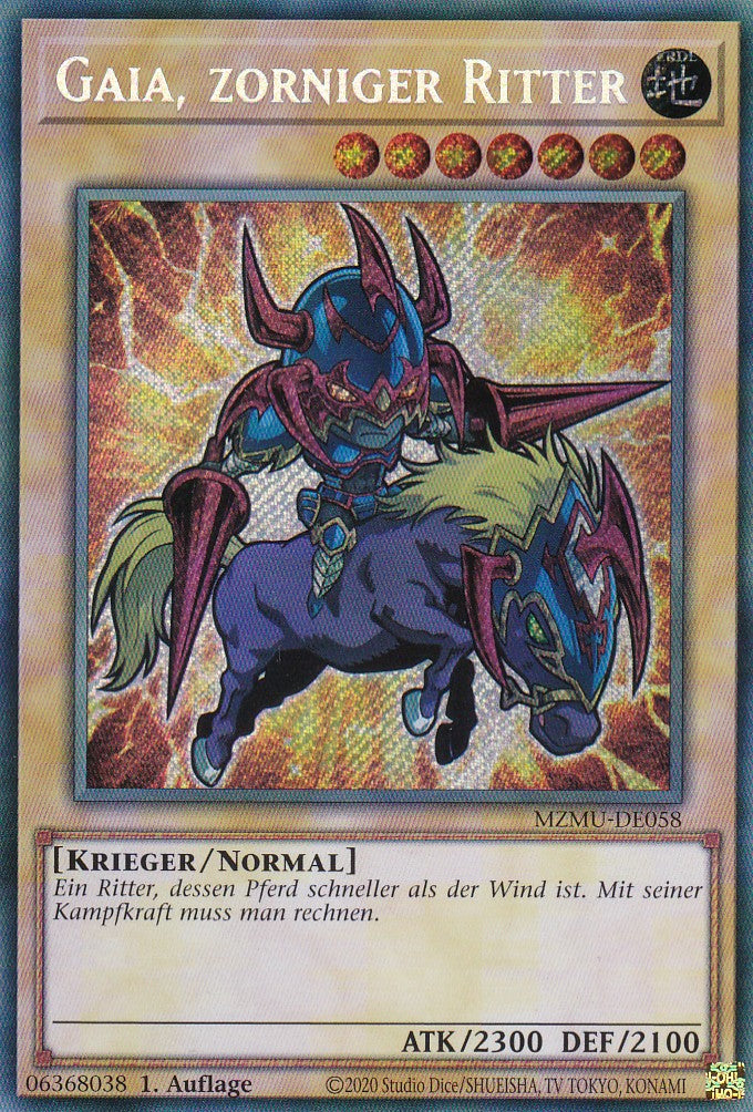 Gaia, Zorninger Ritter - MZMU-DE058 - Secret Rare - Deutsch - 1. Auflage - Maze of Muertos - Yu-Gi-Oh!
