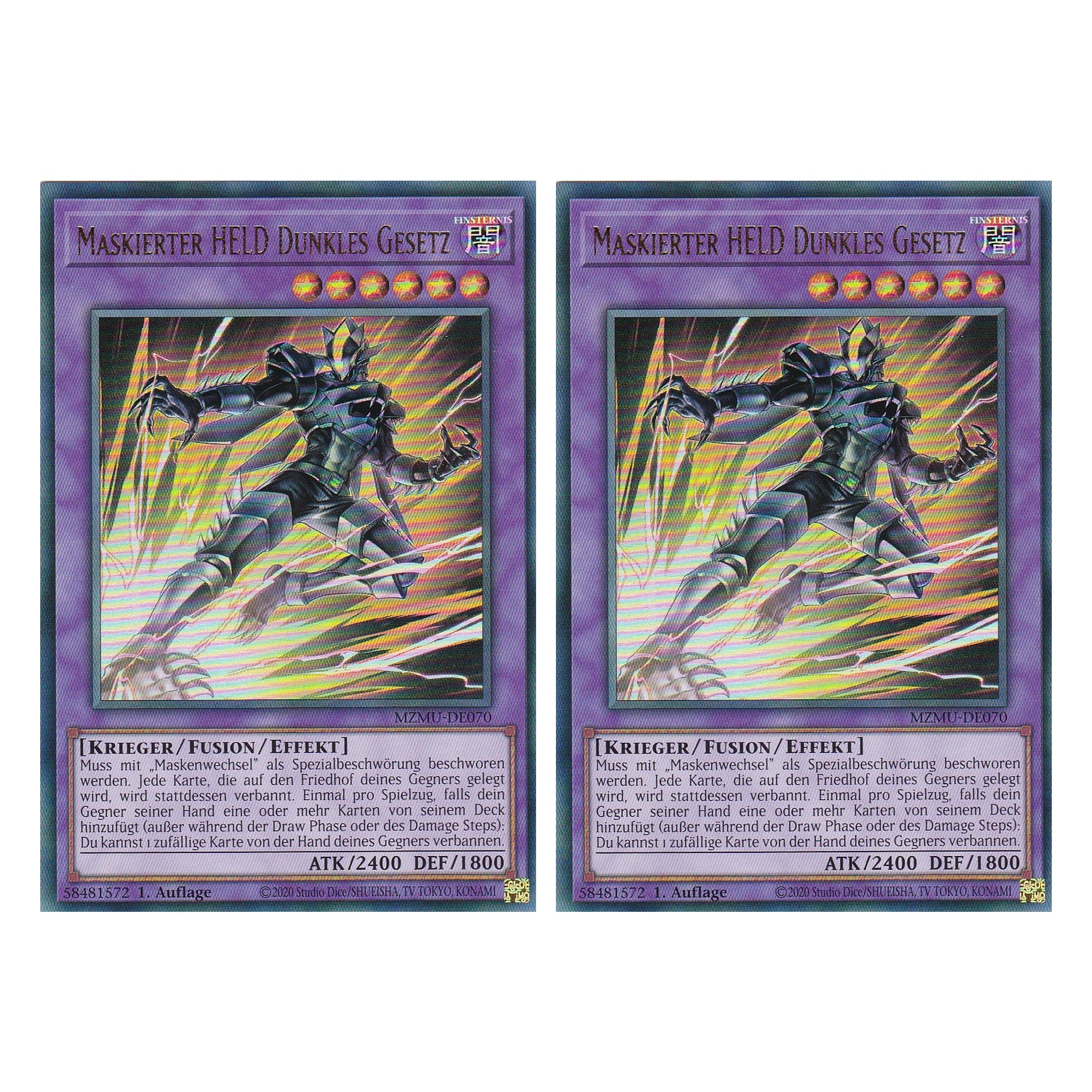 Maskierter HELD Dunkles Gesetzt - MZMU-DE070 - Ultra Rare - Deutsch - 1. Auflage - Maze of Muertos - Duo Set (2 Stück) - Yu-Gi-Oh!