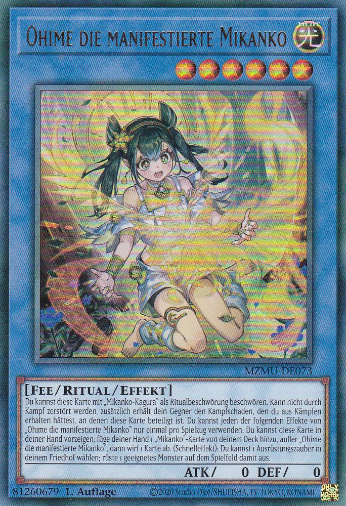 Ohime die Manifestierte Mikanko - MZMU-DE073 - Ultra Rare - Deutsch - 1. Auflage - Maze of Muertos - Yu-Gi-Oh!