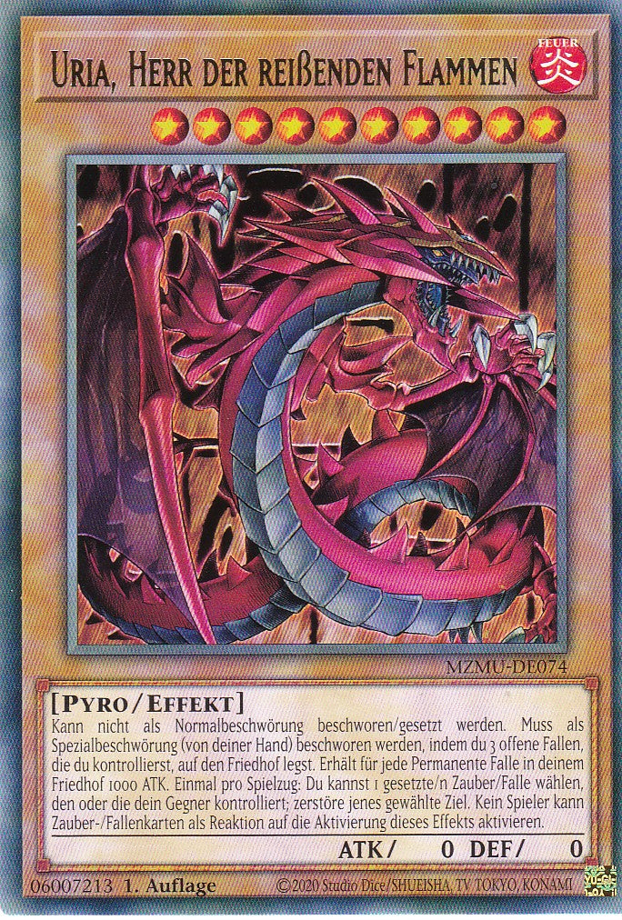Uria, Herr der Reißenden Flammen - MZMU-DE074 - Rare - Deutsch - 1. Auflage - Maze of Muertos - Yu-Gi-Oh!