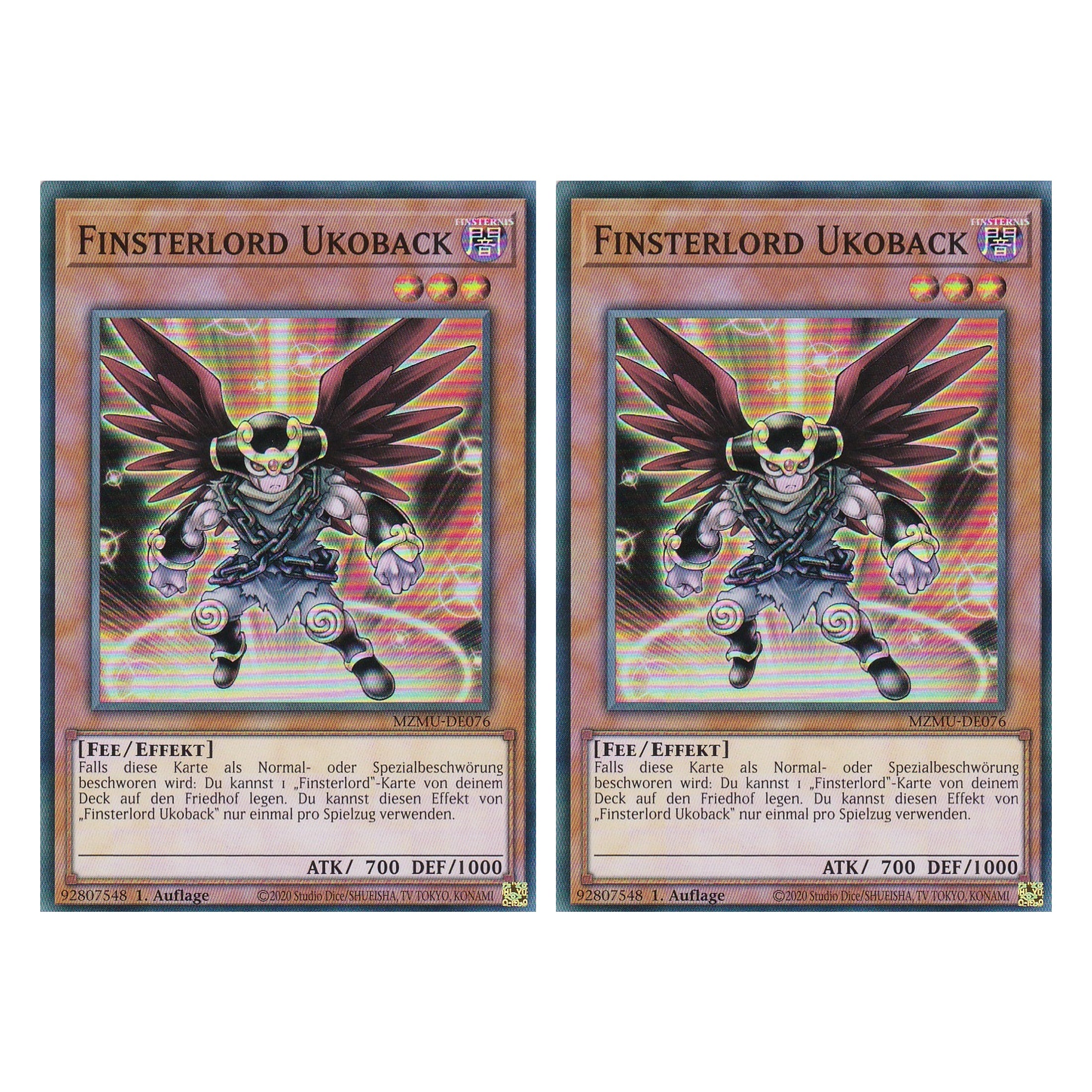 Finsterlord Ukoback - MZMU-DE076 - Super Rare - Deutsch - 1. Auflage - Maze of Muertos - Duo Set (2 Stück) - Yu-Gi-Oh!