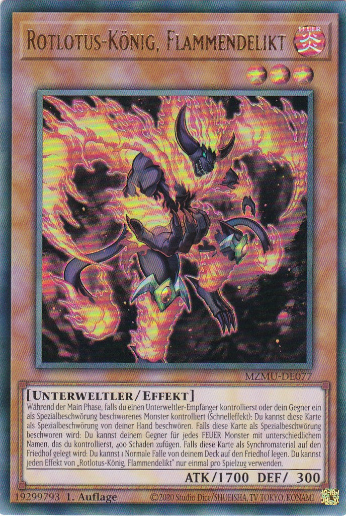 Rotlotus-König Flammendelikt - MZMU-DE077 - Ultra Rare - Deutsch - 1. Auflage - Maze of Muertos - Yu-Gi-Oh!