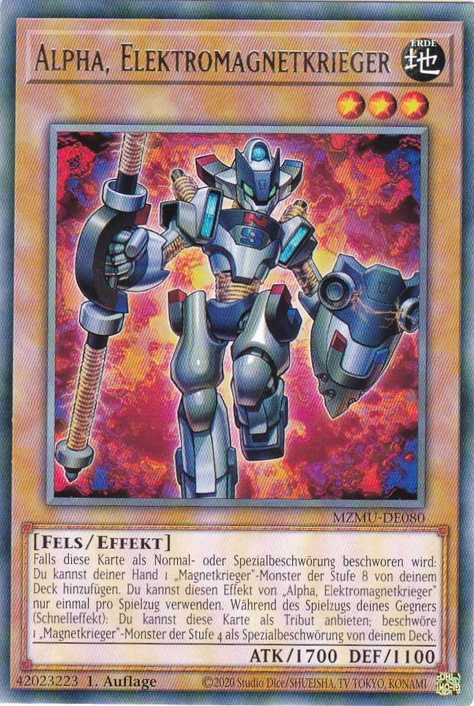 Alpha, Elektromagnetkrieger - MZMU-DE080 - Rare - Deutsch - 1. Auflage - Maze of Muertos - Yu-Gi-Oh!