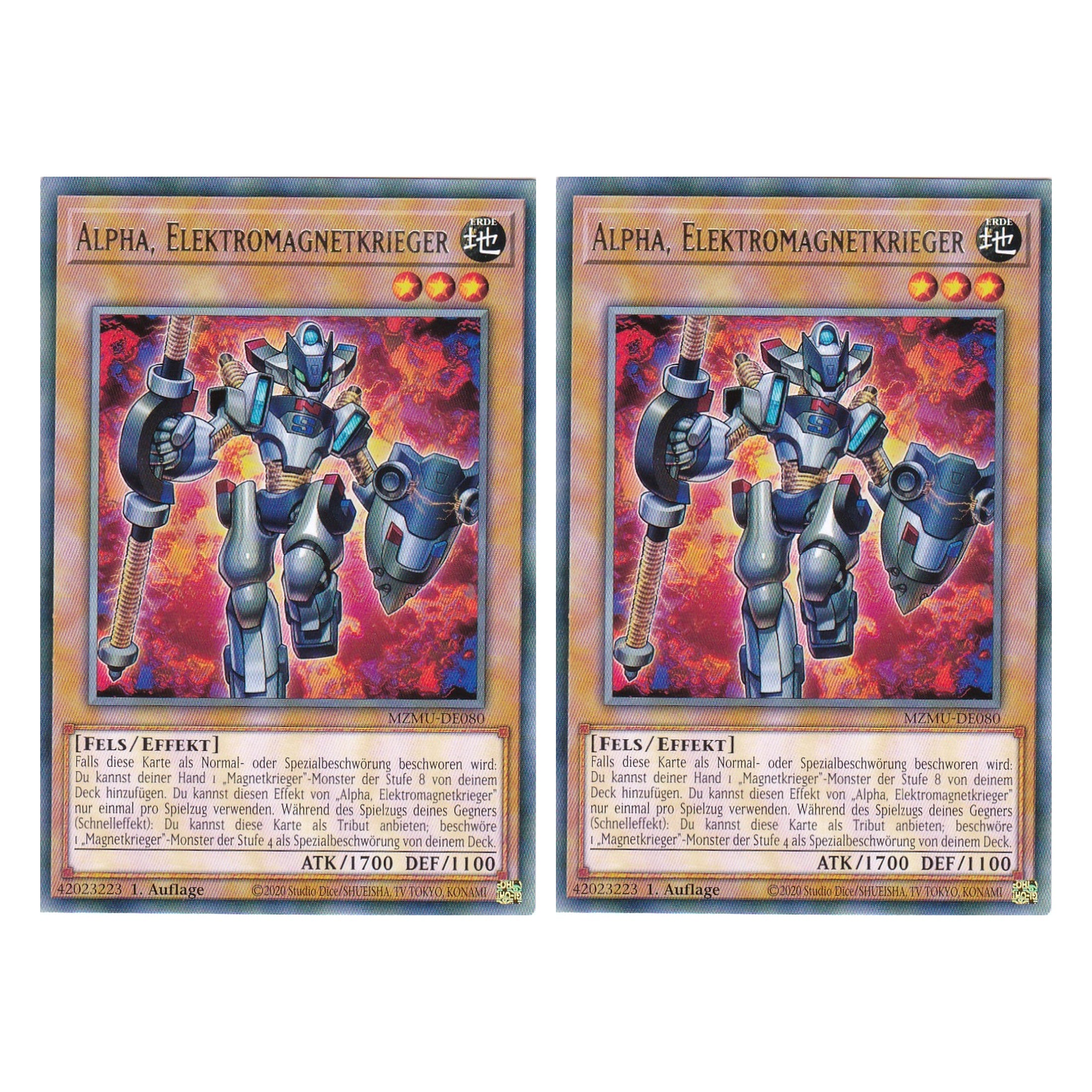 Alpha, Elektromagnetkrieger - MZMU-DE080 - Rare - Deutsch - 1. Auflage - Maze of Muertos - Duo Set (2 Stück) - Yu-Gi-Oh!