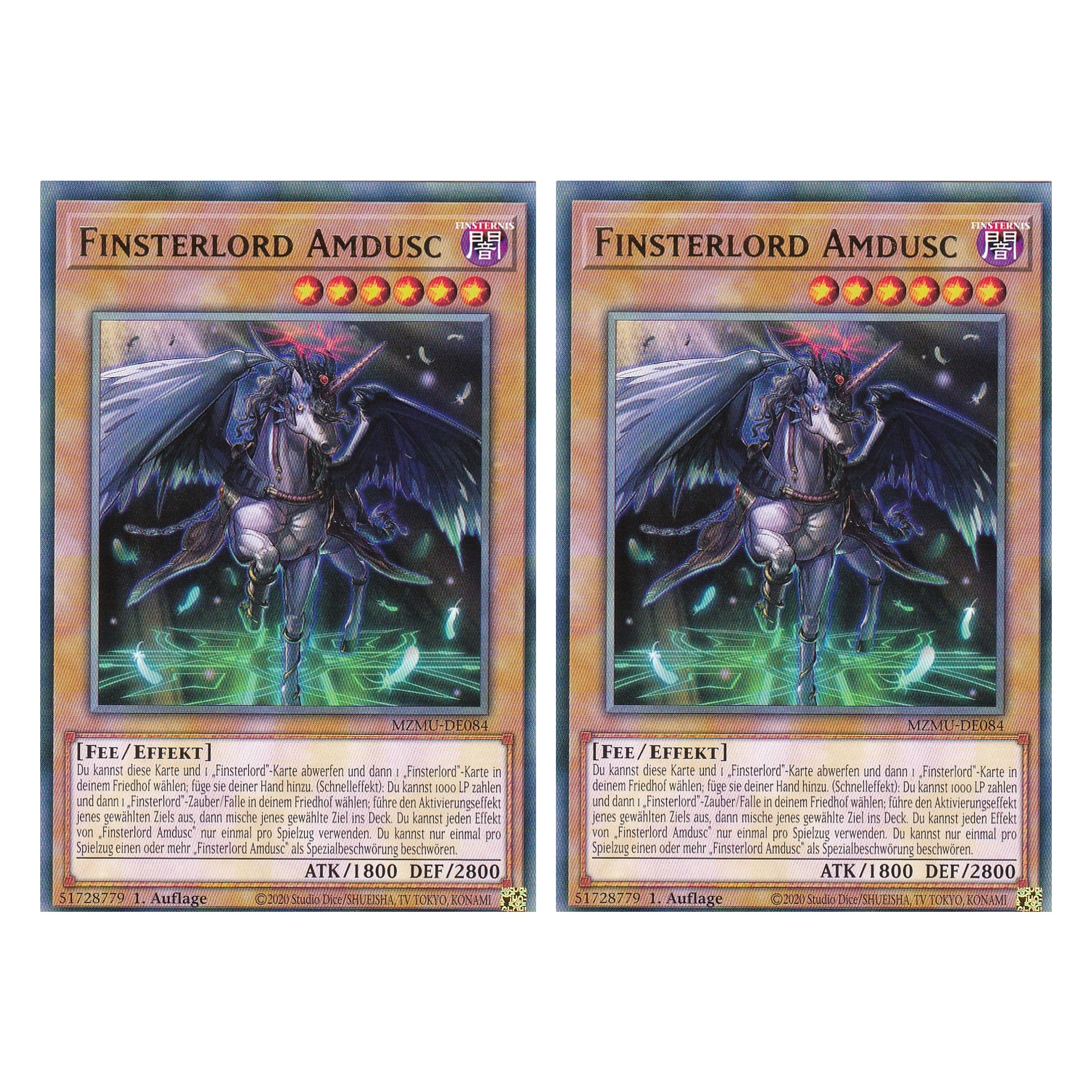 Finsterlord Amdusc - MZMU-DE084 - Rare - Deutsch - 1. Auflage - Maze of Muertos - Duo Set (2 Stück) - Yu-Gi-Oh!