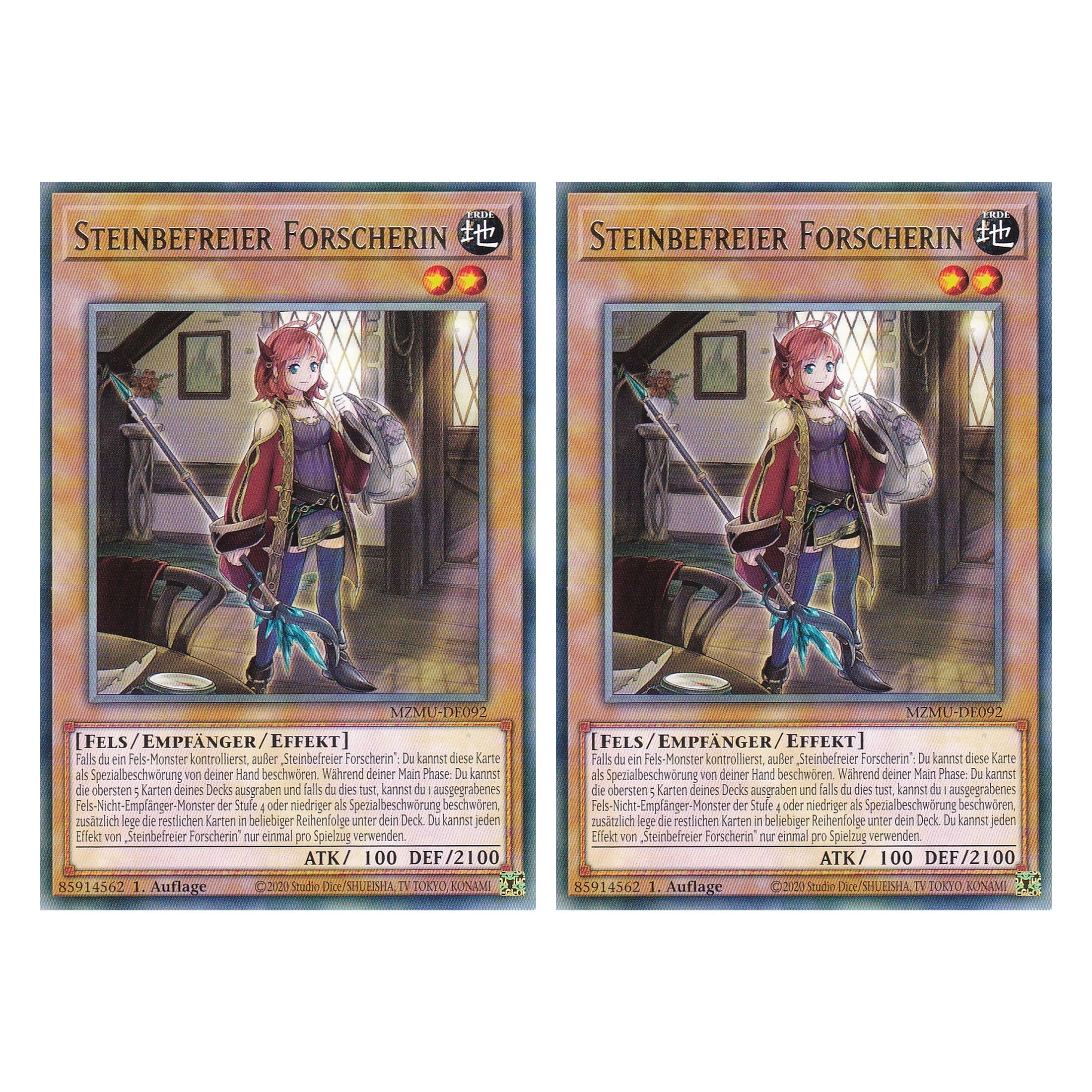 Steinbefreier Forscherin - MZMU-DE092 - Rare - Deutsch - 1. Auflage - Maze of Muertos - Duo Set (2 Stück) - Yu-Gi-Oh!