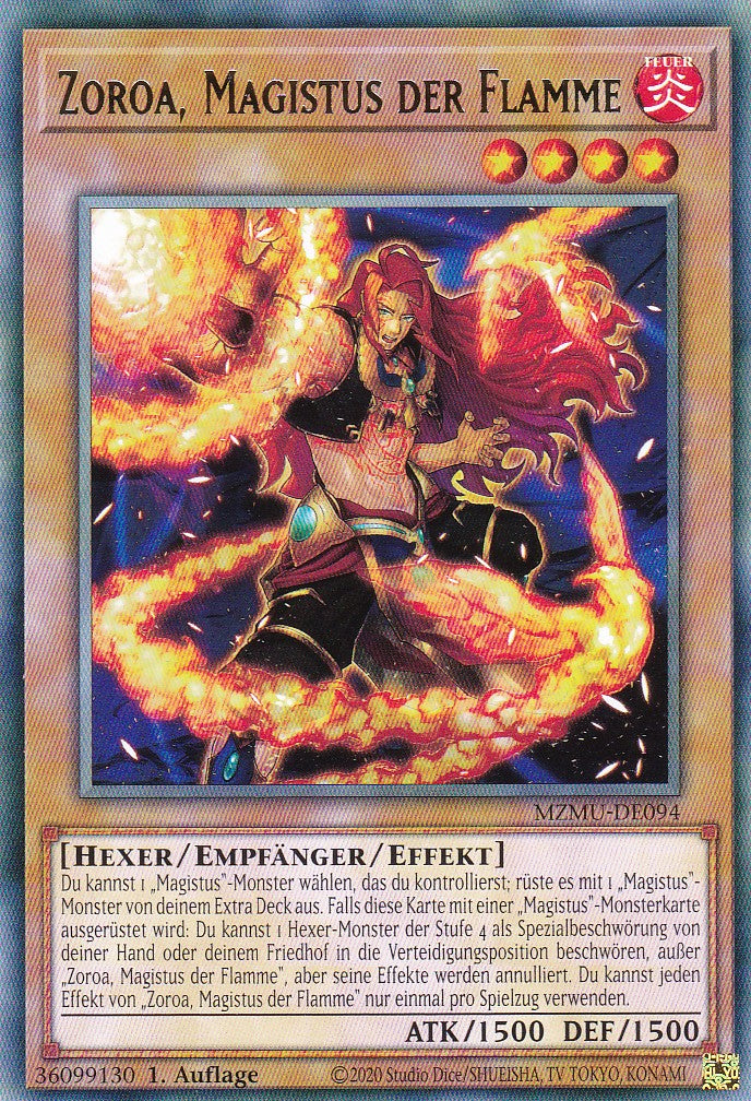 Zoroa, Magistus der Flamme - MZMU-DE094 - Rare - Deutsch - 1. Auflage - Maze of Muertos - Yu-Gi-Oh!
