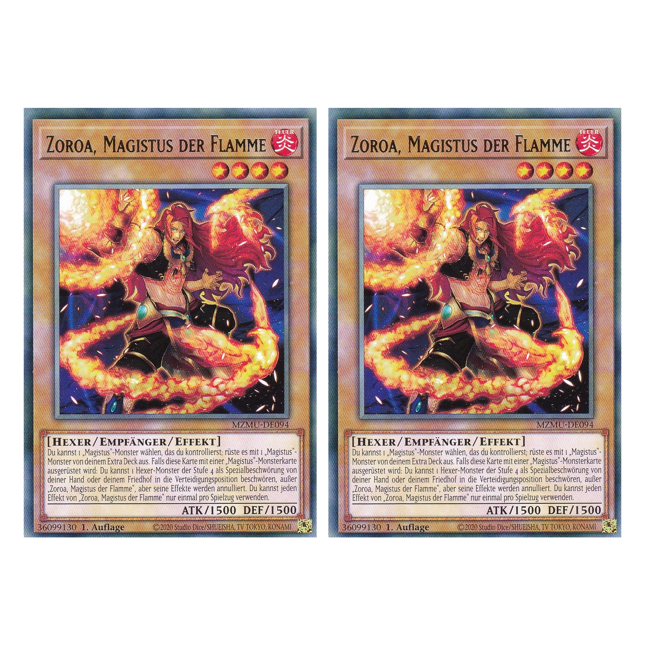 Zoroa, Magistus der Flamme - MZMU-DE094 - Rare - Deutsch - 1. Auflage - Maze of Muertos - Duo Set (2 Stück) - Yu-Gi-Oh!