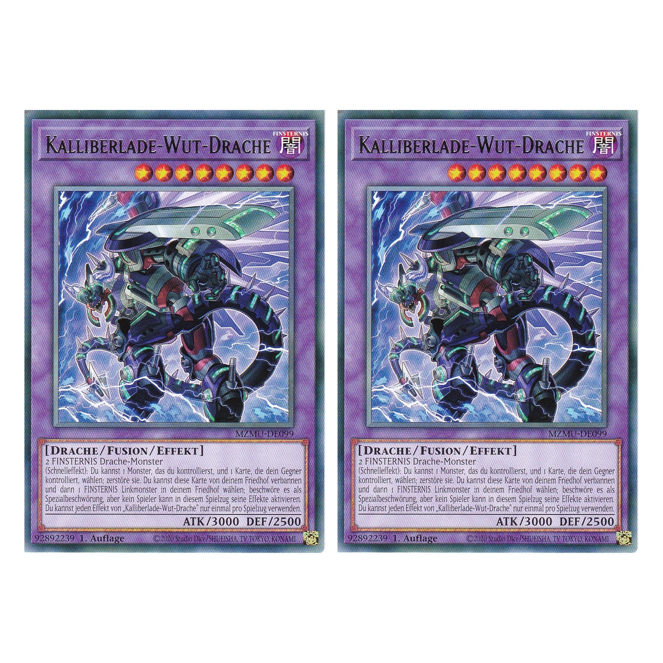 Kalliberlade-Wutdrache - MZMU-DE099 - Rare - Deutsch - 1. Auflage - Maze of Muertos - Duo Set (2 Stück) - Yu-Gi-Oh!