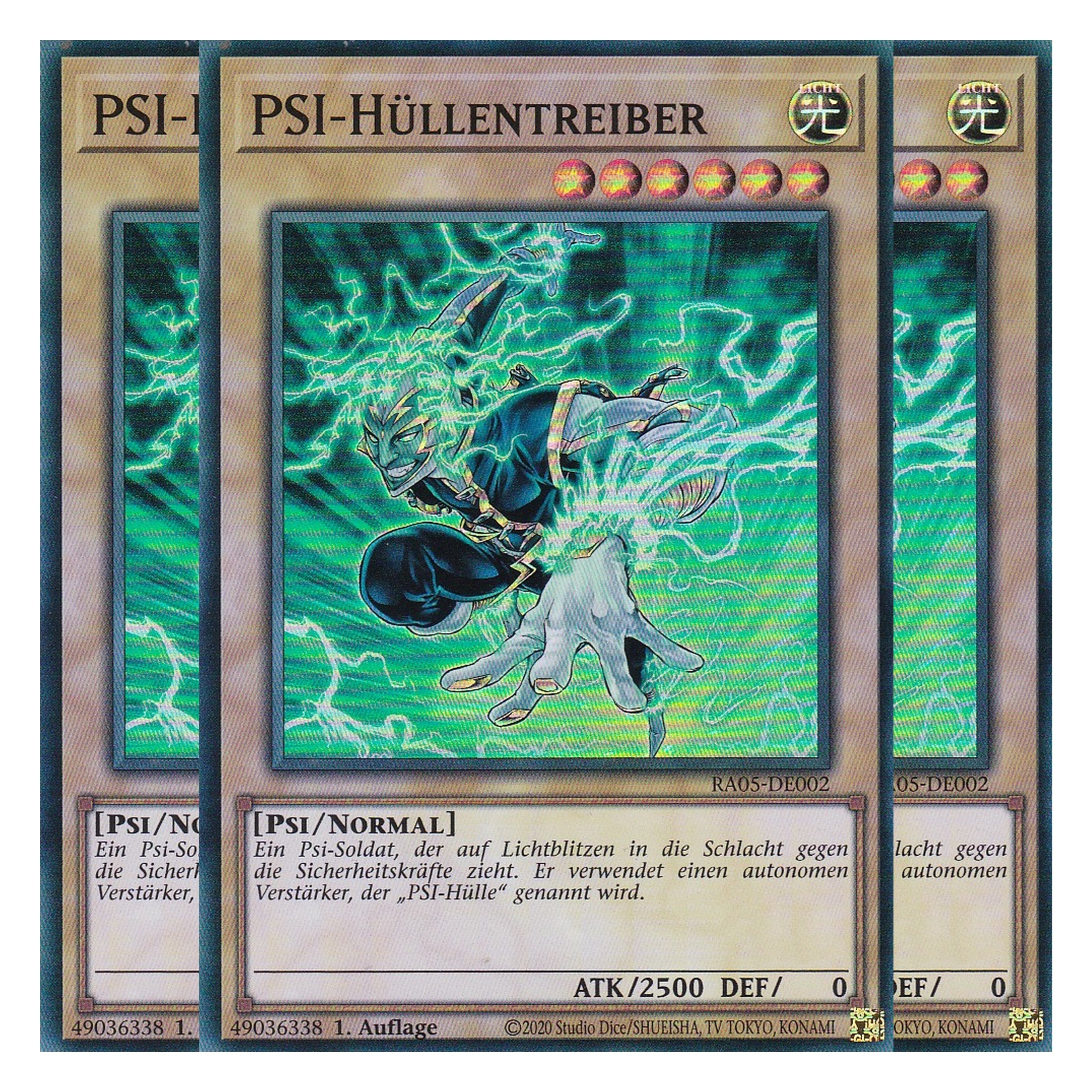 PSI-Hüllentreiber - RA05-DE002 - Super Rare - Deutsch - Rarity Collection 5 - Yugioh - Playset (3 Kopien)