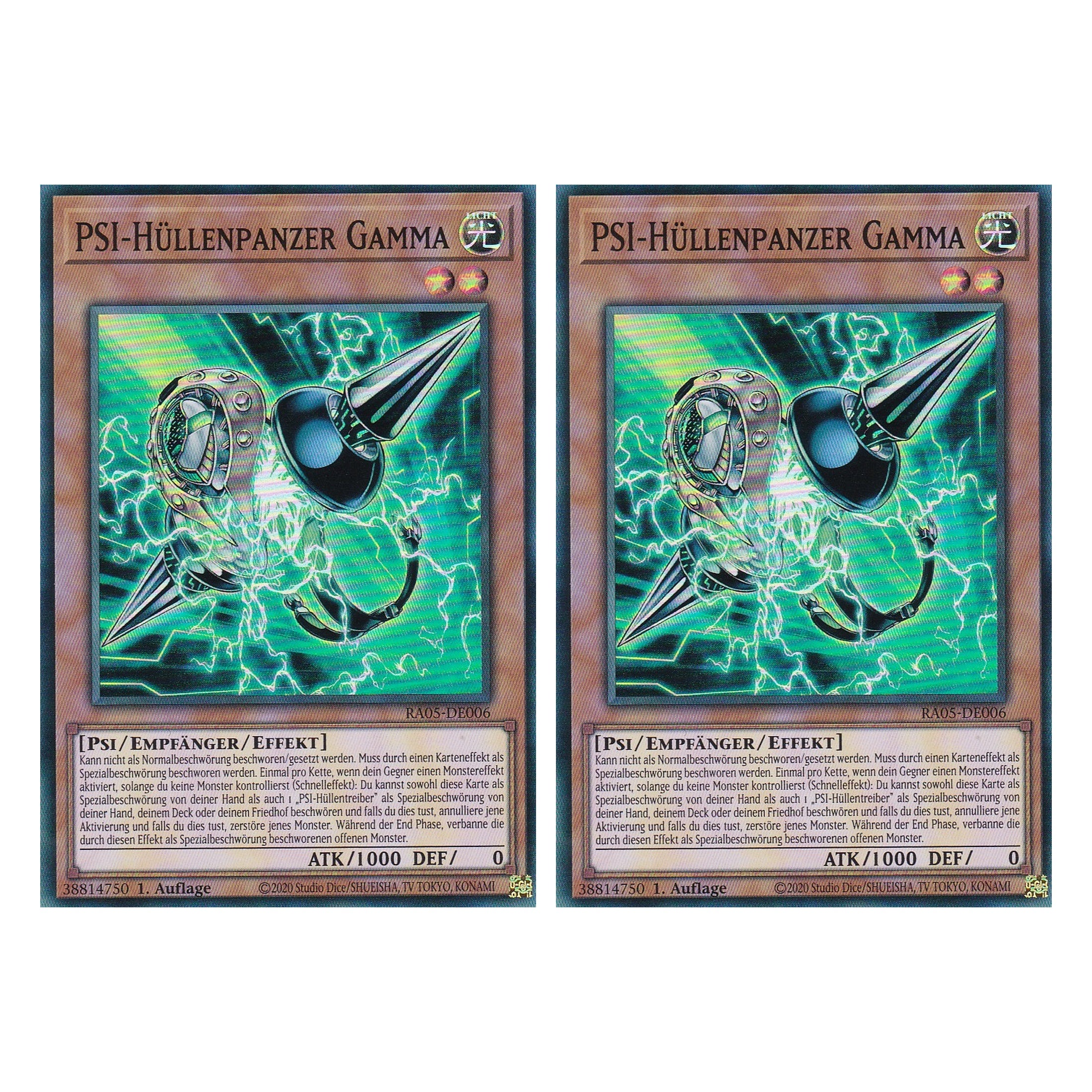 PSI-Hüllenpanzer Gamma - RA05-DE006 - Super Rare - Deutsch - Rarity Collection 5 - Yugioh - Duo Set (2 Stück)
