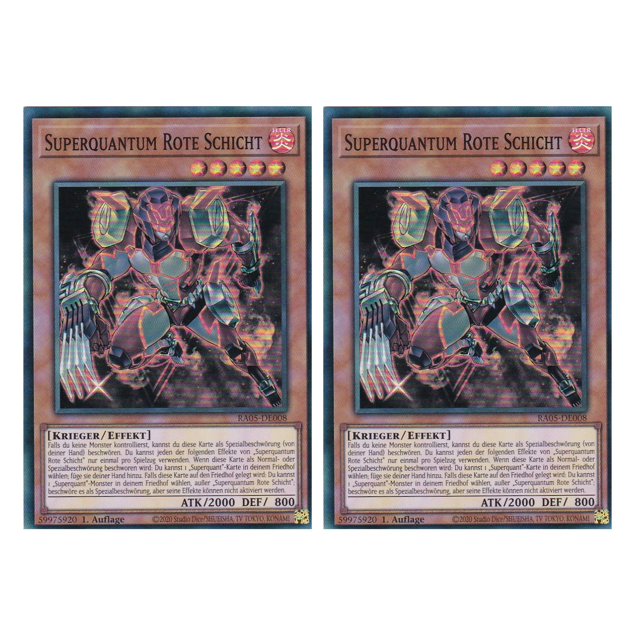 Superquantum Rote Schicht - RA05-DE008 - Super Rare - Deutsch - Rarity Collection 5 - Yugioh - Duo Set (2 Stück)