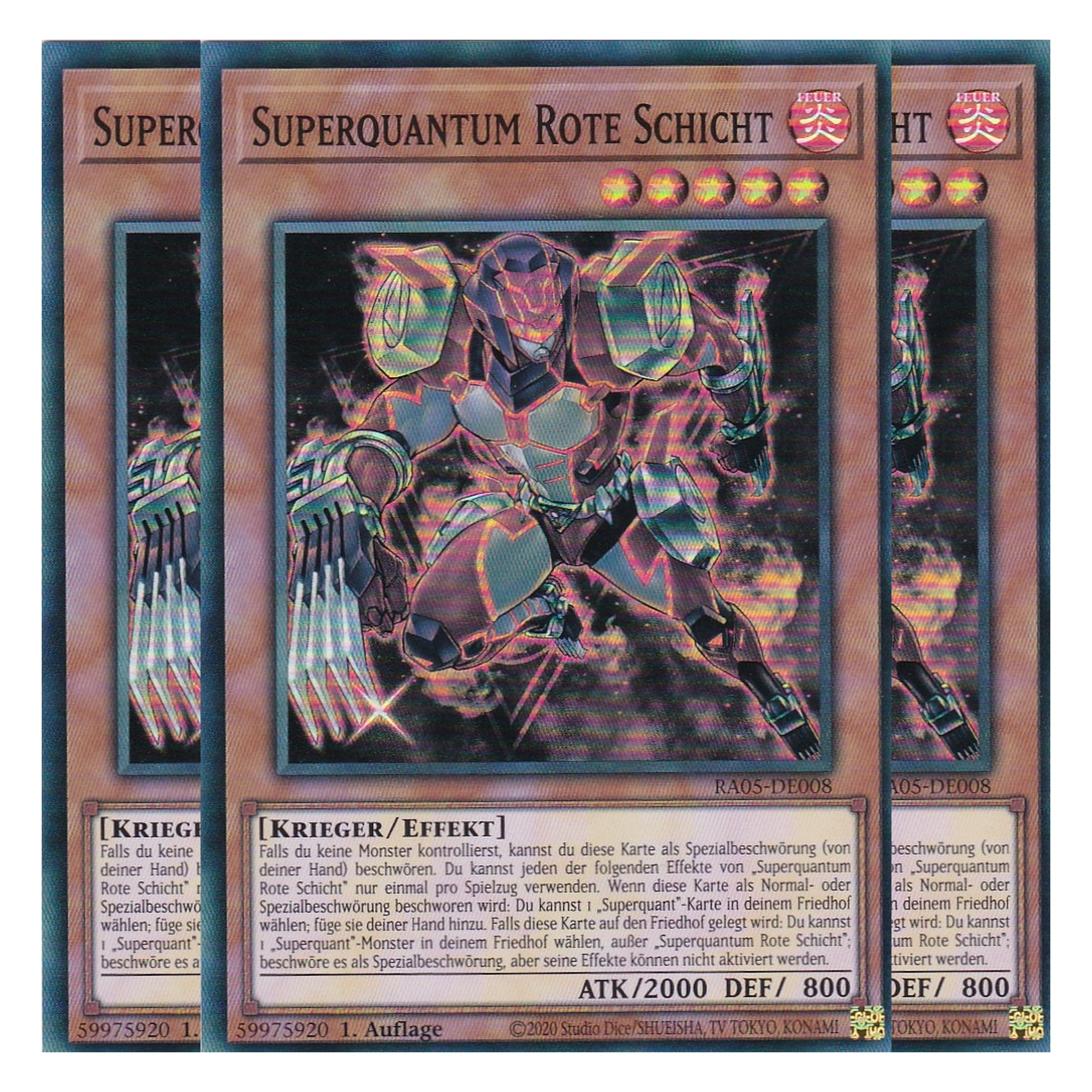 Superquantum Rote Schicht - RA05-DE008 - Super Rare - Deutsch - Rarity Collection 5 - Yugioh - Playset (3 Kopien)