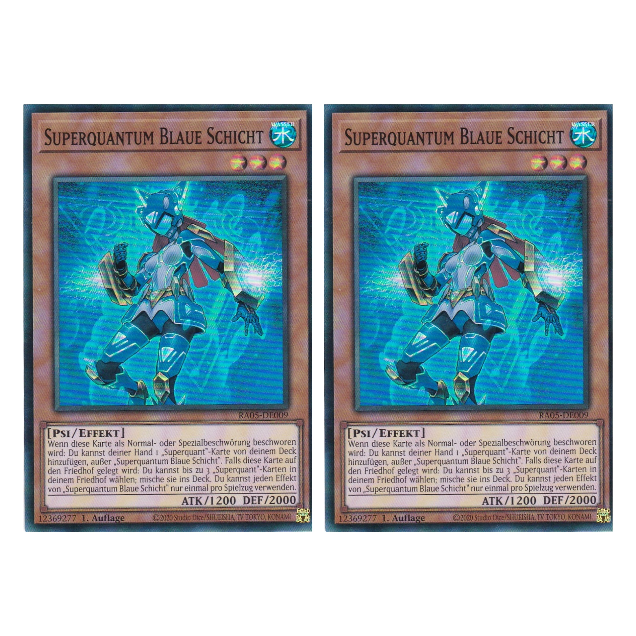 Superquantum Blaue Schicht - RA05-DE009 - Super Rare - Deutsch - Rarity Collection 5 - Yugioh - Duo Set (2 Stück)