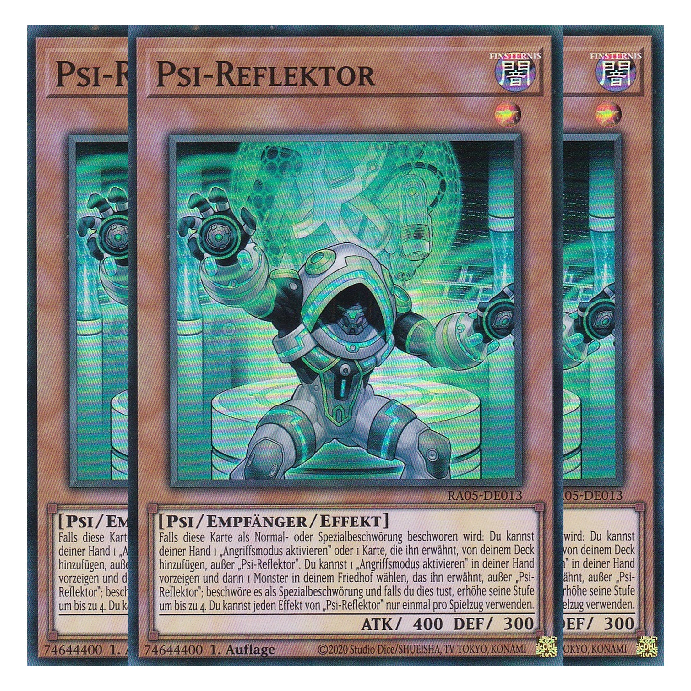 Psi-Reflektor - RA05-DE013 - Super Rare - Deutsch - Rarity Collection 5 - Yugioh - Playset (3 Kopien)