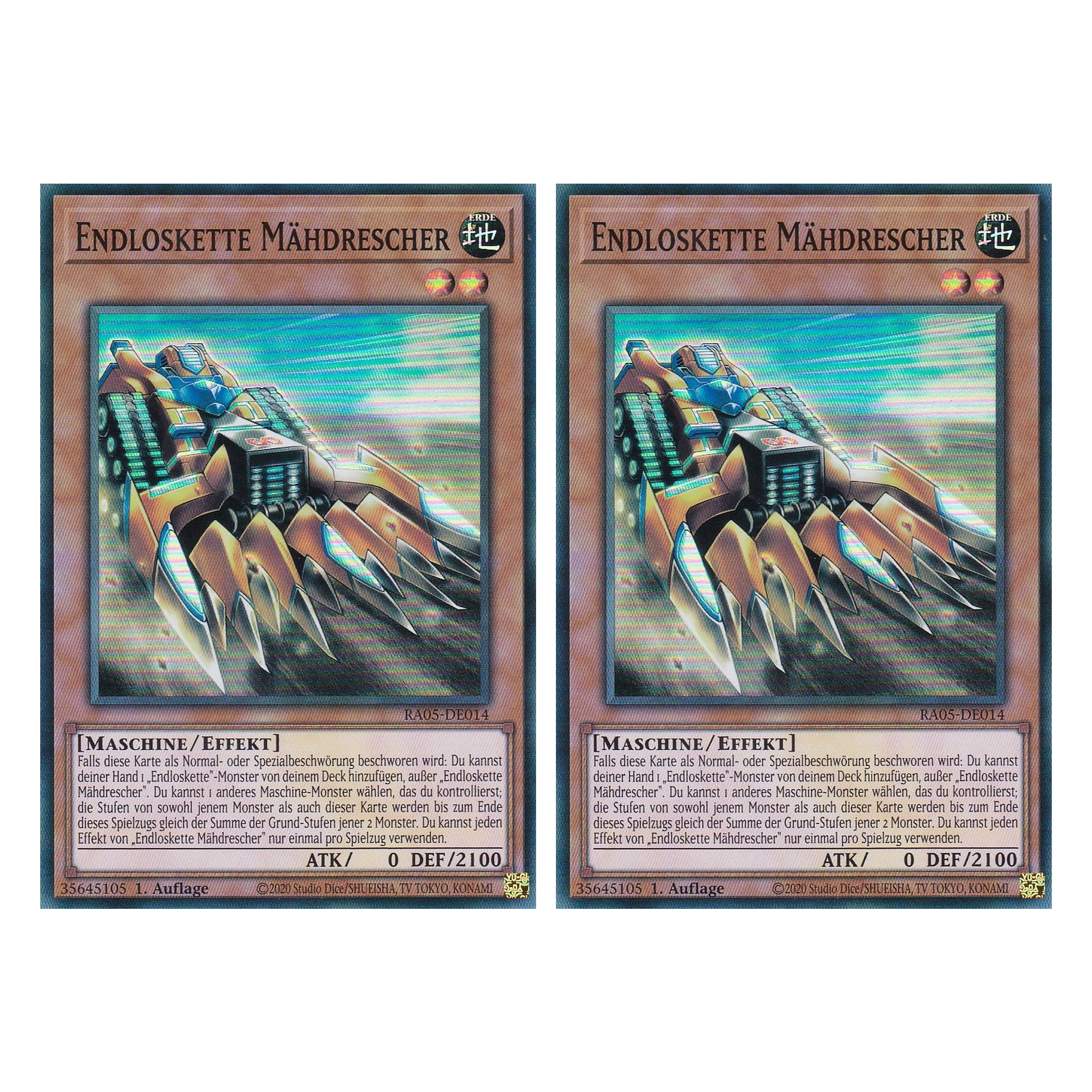 Endloskette Mähdrescher - RA05-DE014 - Super Rare - Deutsch - Rarity Collection 5 - Yugioh - Duo Set (2 Stück)