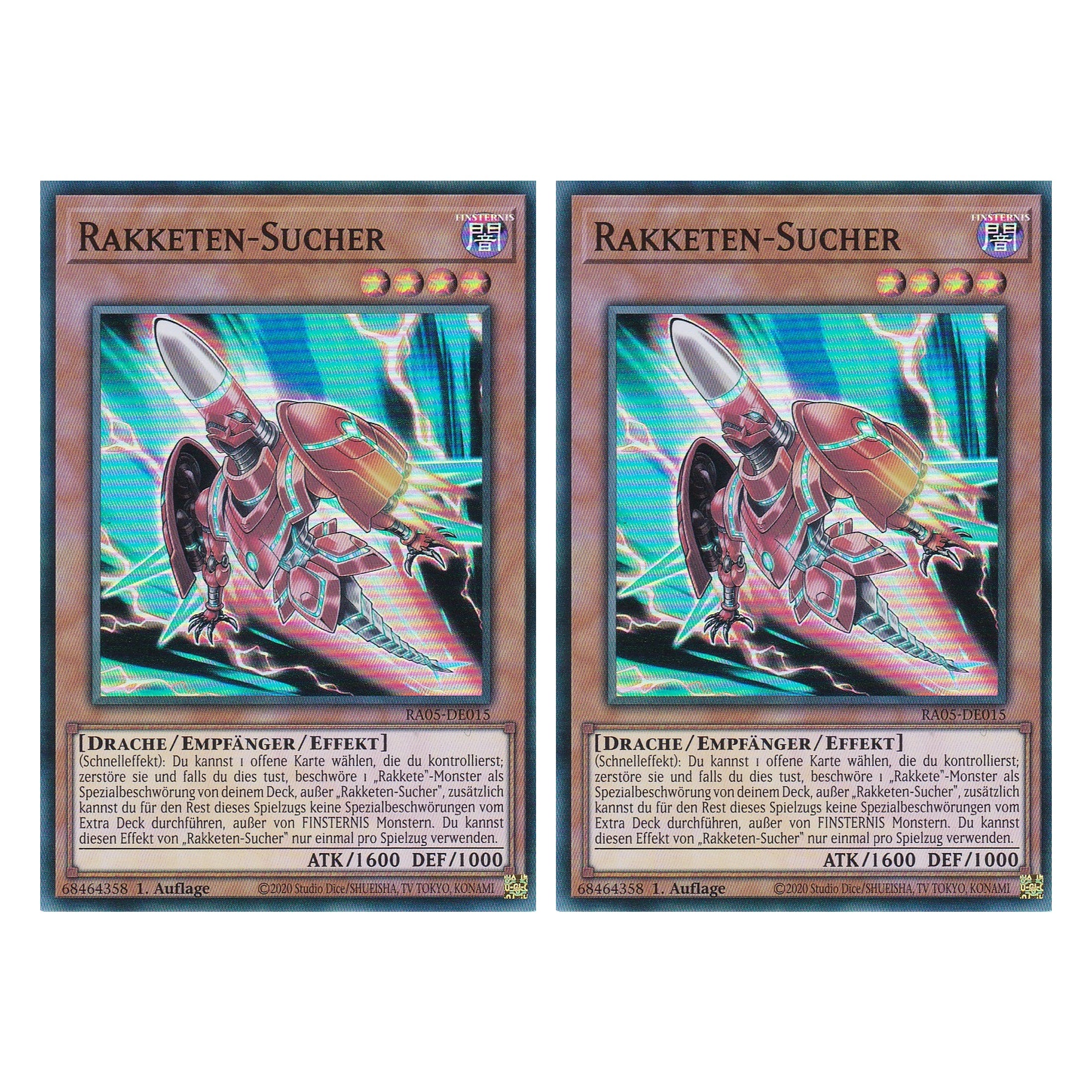 Rakketen-Sucher - RA05-DE015 - Super Rare - Deutsch - Rarity Collection 5 - Yugioh - Duo Set (2 Stück)