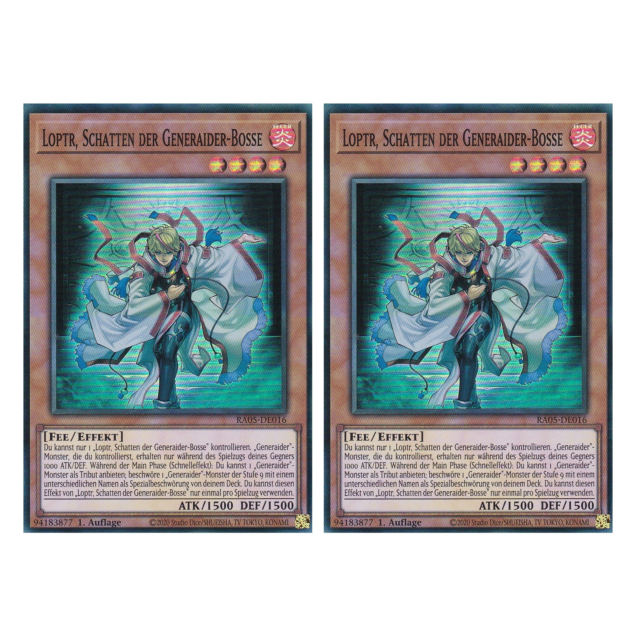Loptr, Schatten der Generaider-Bosse - RA05-DE016 - Super Rare - Deutsch - Rarity Collection 5 - Yugioh - Duo Set (2 Stück)