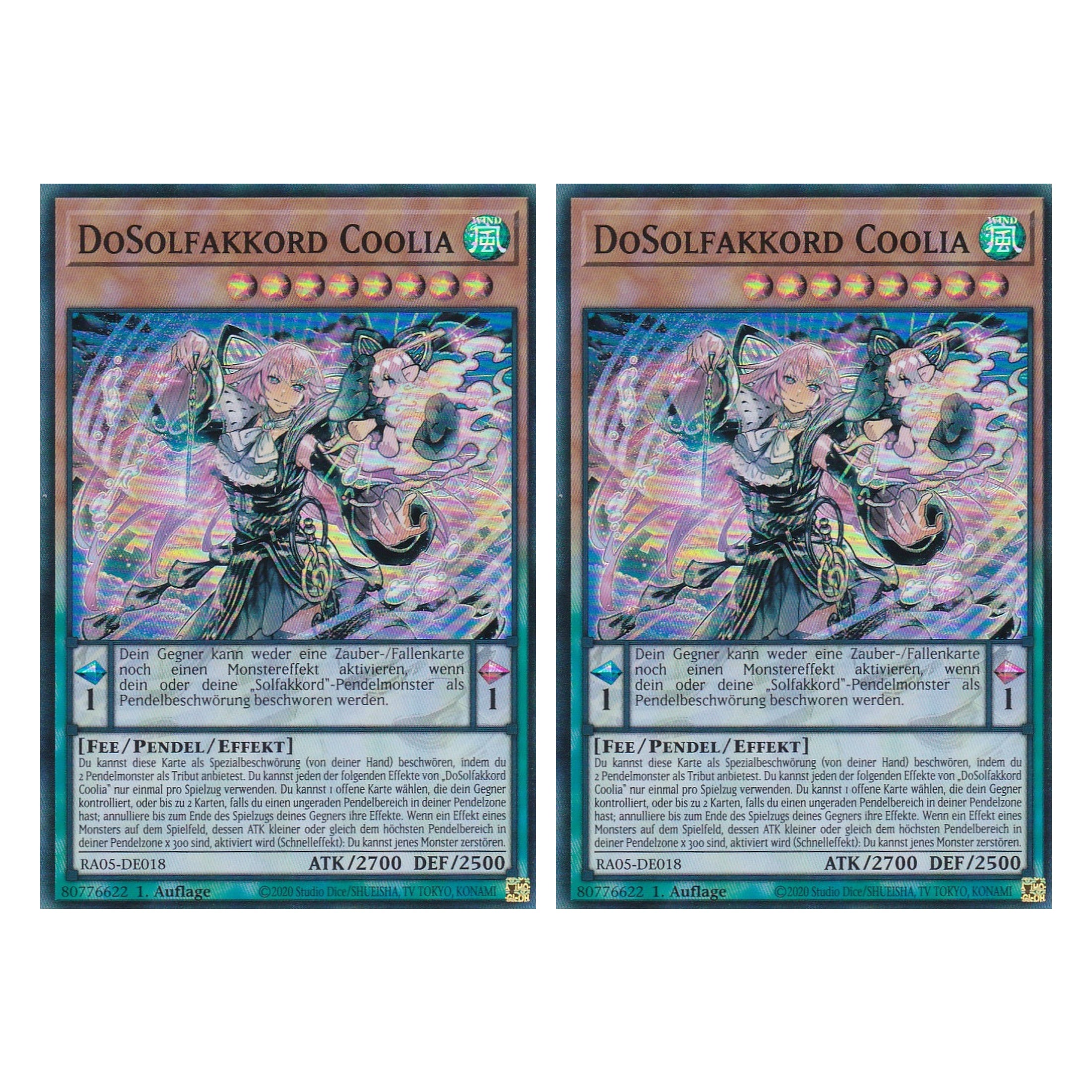 DoSolfakkord Coolia - RA05-DE018 - Super Rare - Deutsch - Rarity Collection 5 - Yugioh - Duo Set (2 Stück)