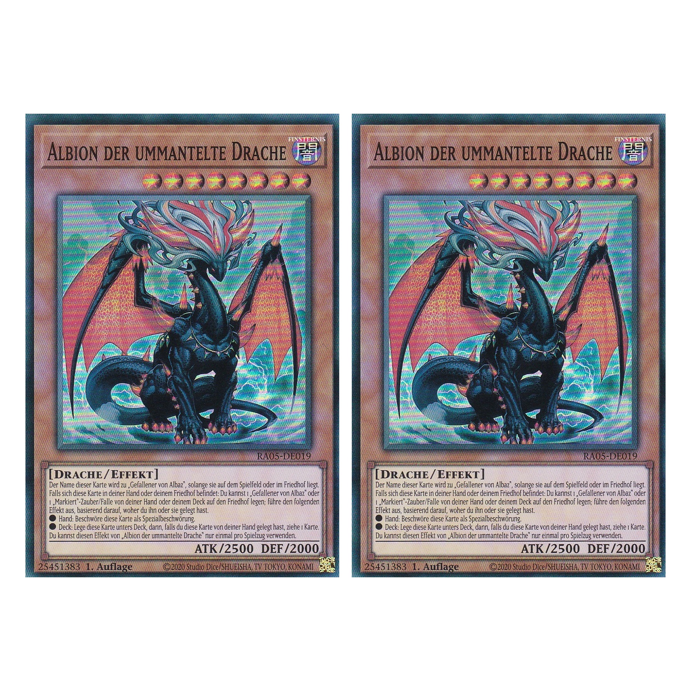 Albion der ummantelte Drache - RA05-DE019 - Super Rare - Deutsch - Rarity Collection 5 - Yugioh - Duo Set (2 Stück)