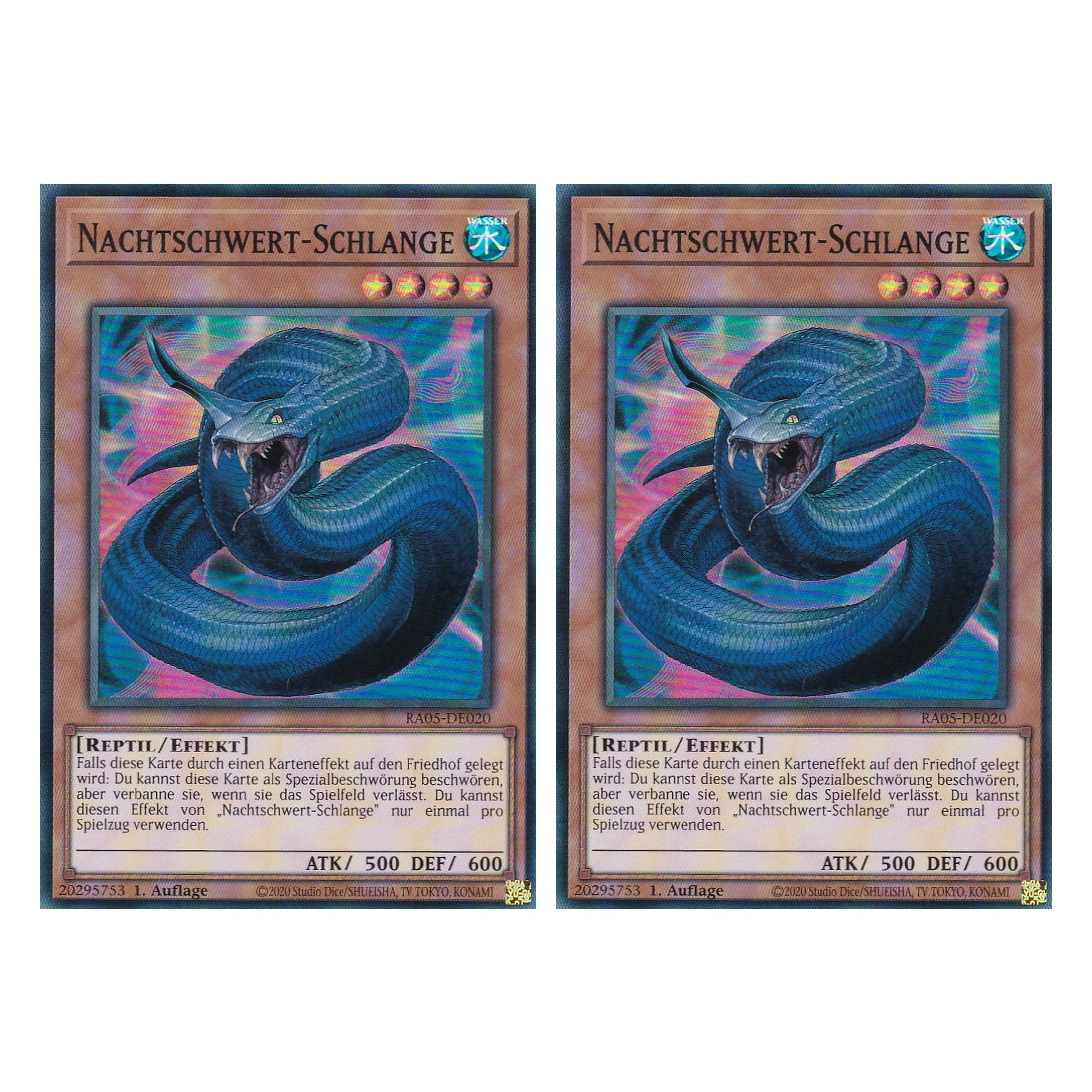 Nachtschwert-Schlange - RA05-DE020 - Super Rare - Deutsch - Rarity Collection 5 - Yugioh - Duo Set (2 Stück)