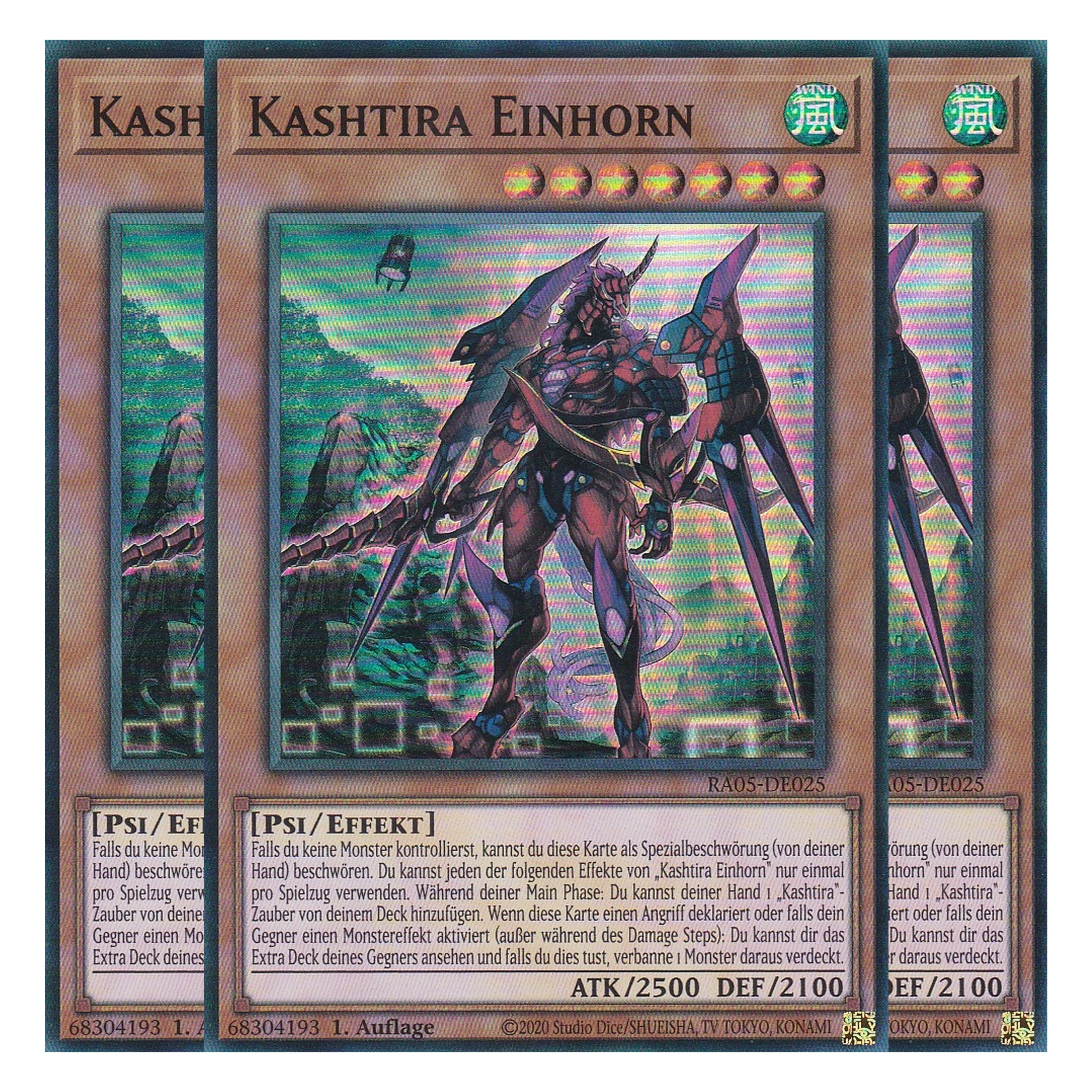 Kashtira Einhorn - RA05-DE025 - Super Rare - Deutsch - Rarity Collection 5 - Yugioh - Playset (3 Kopien)