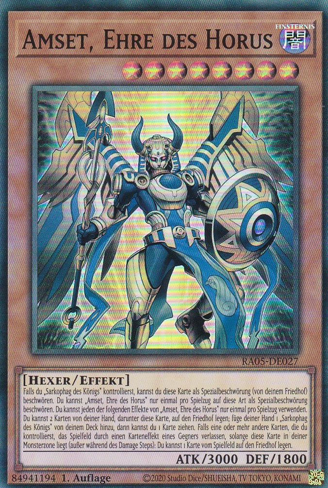 Amset, Ehre des Horus - RA05-DE027 - Super Rare - Deutsch - Rarity Collection 5 - Yugioh