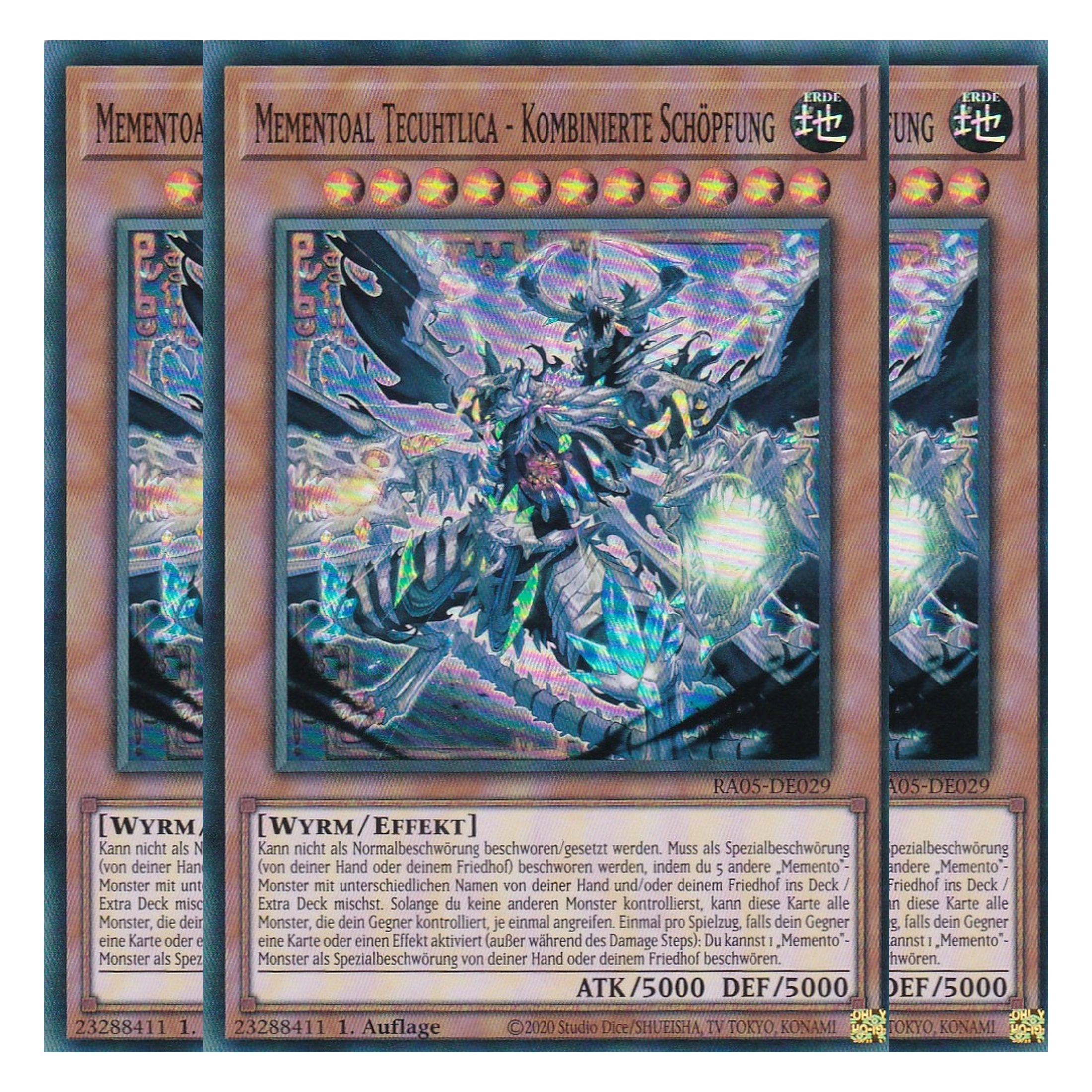 Mementoal Tecuhtlica - Kombinierte Schöpfung - RA05-DE029 - Super Rare - Deutsch - Rarity Collection 5 - Yugioh - Playset (3 Kopien)