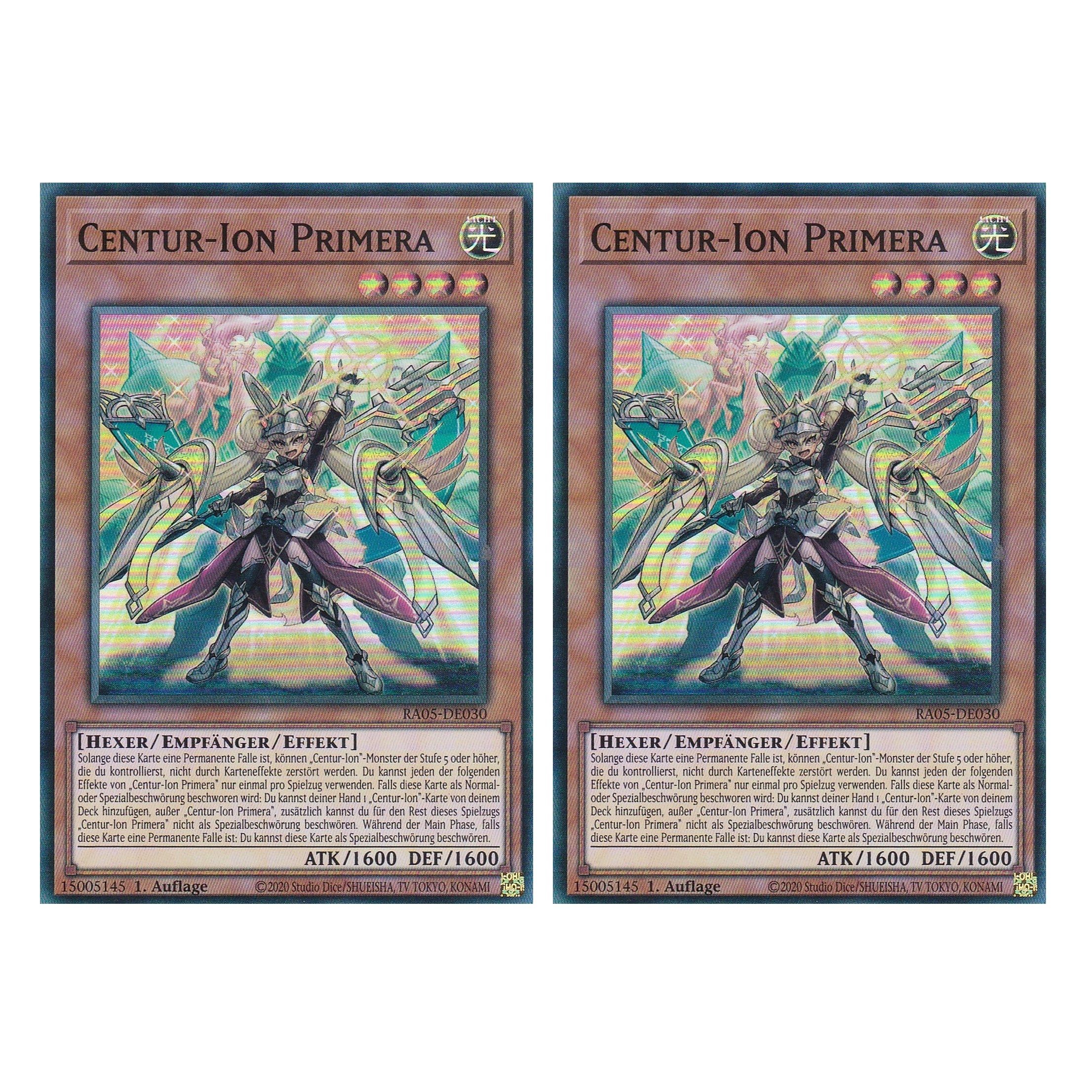 Centur-Ion Primera - RA05-DE030 - Super Rare - Deutsch - Rarity Collection 5 - Yugioh - Duo Set (2 Stück)