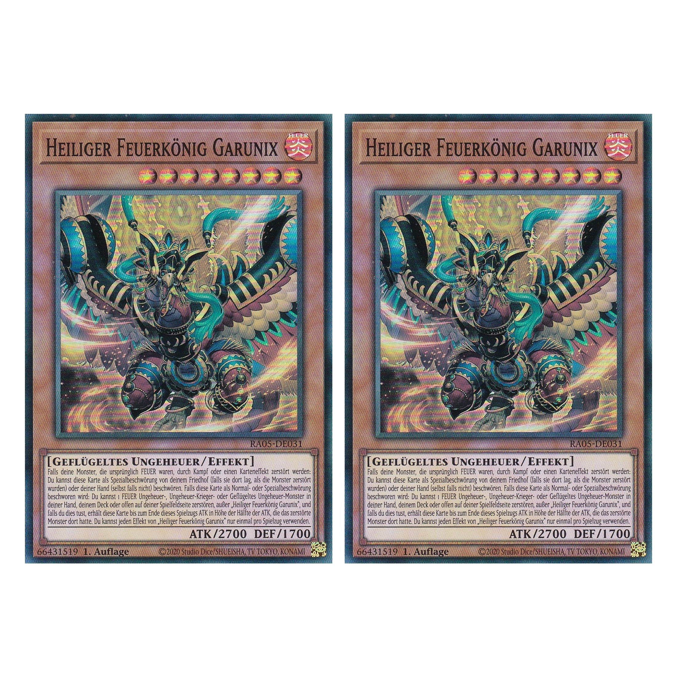 Heiliger Feuerkönig Garunix - RA05-DE031 - Super Rare - Deutsch - Rarity Collection 5 - Yugioh - Duo Set (2 Stück)