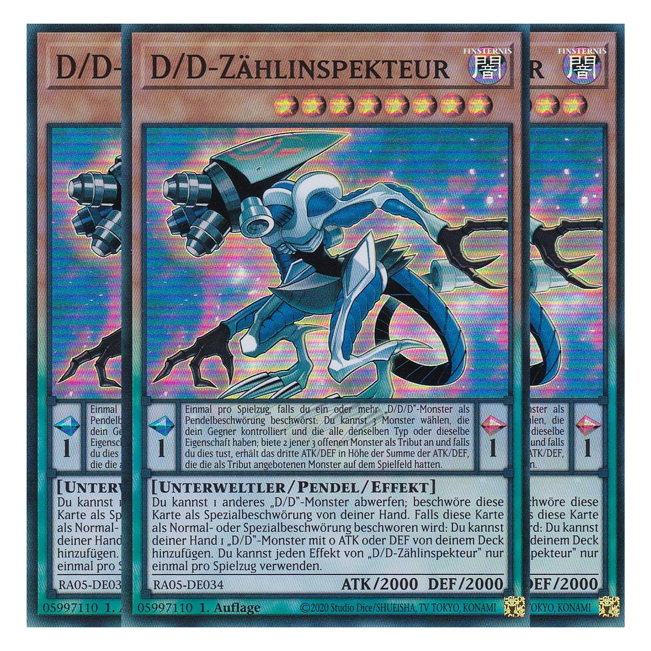 D/D-Zählinspekteur - RA05-DE034 - Super Rare - Deutsch - Rarity Collection 5 - Yugioh - Playset (3 Kopien)