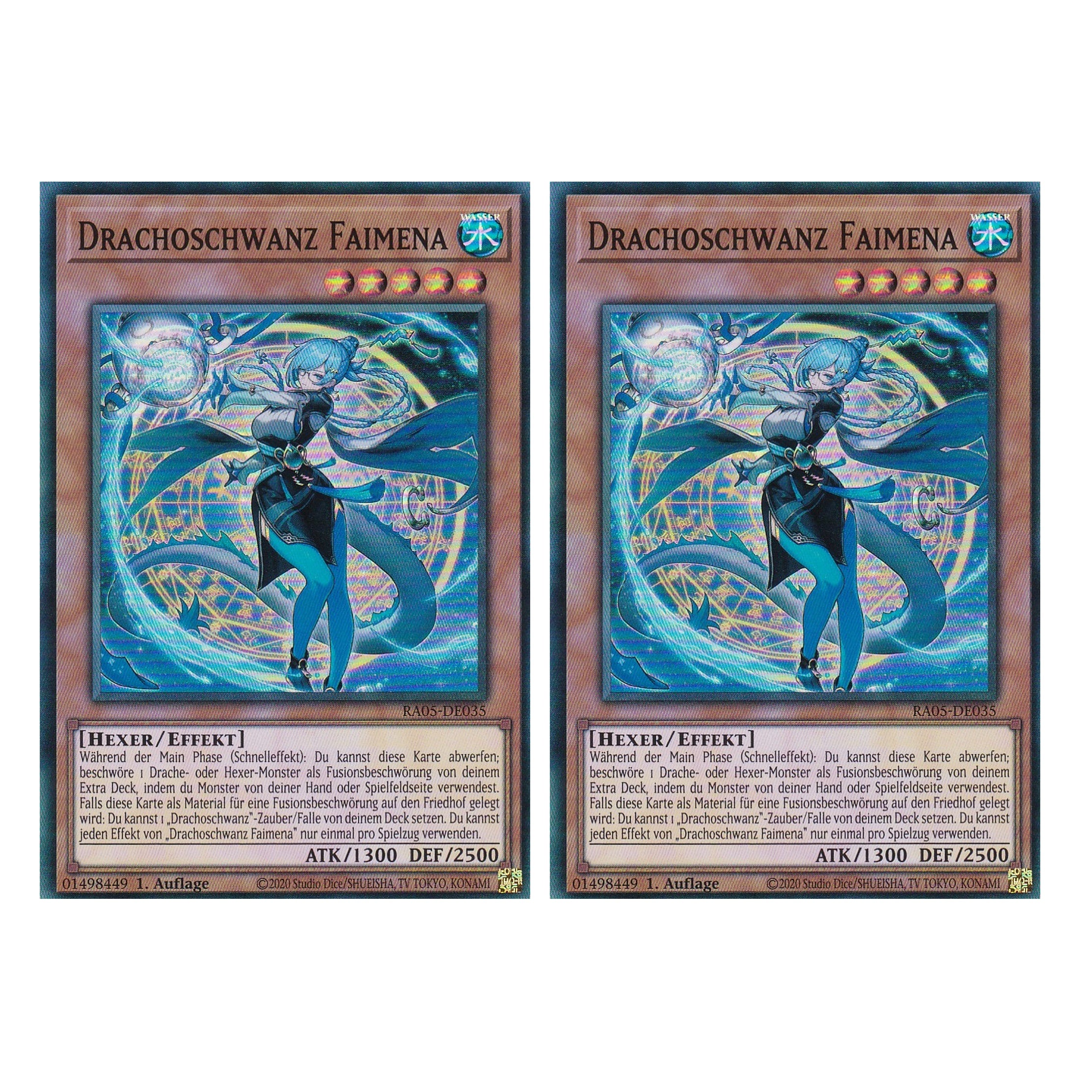 Drachoschwanz Faimena - RA05-DE035 - Super Rare - Deutsch - Rarity Collection 5 - Yugioh - Duo Set (2 Stück)