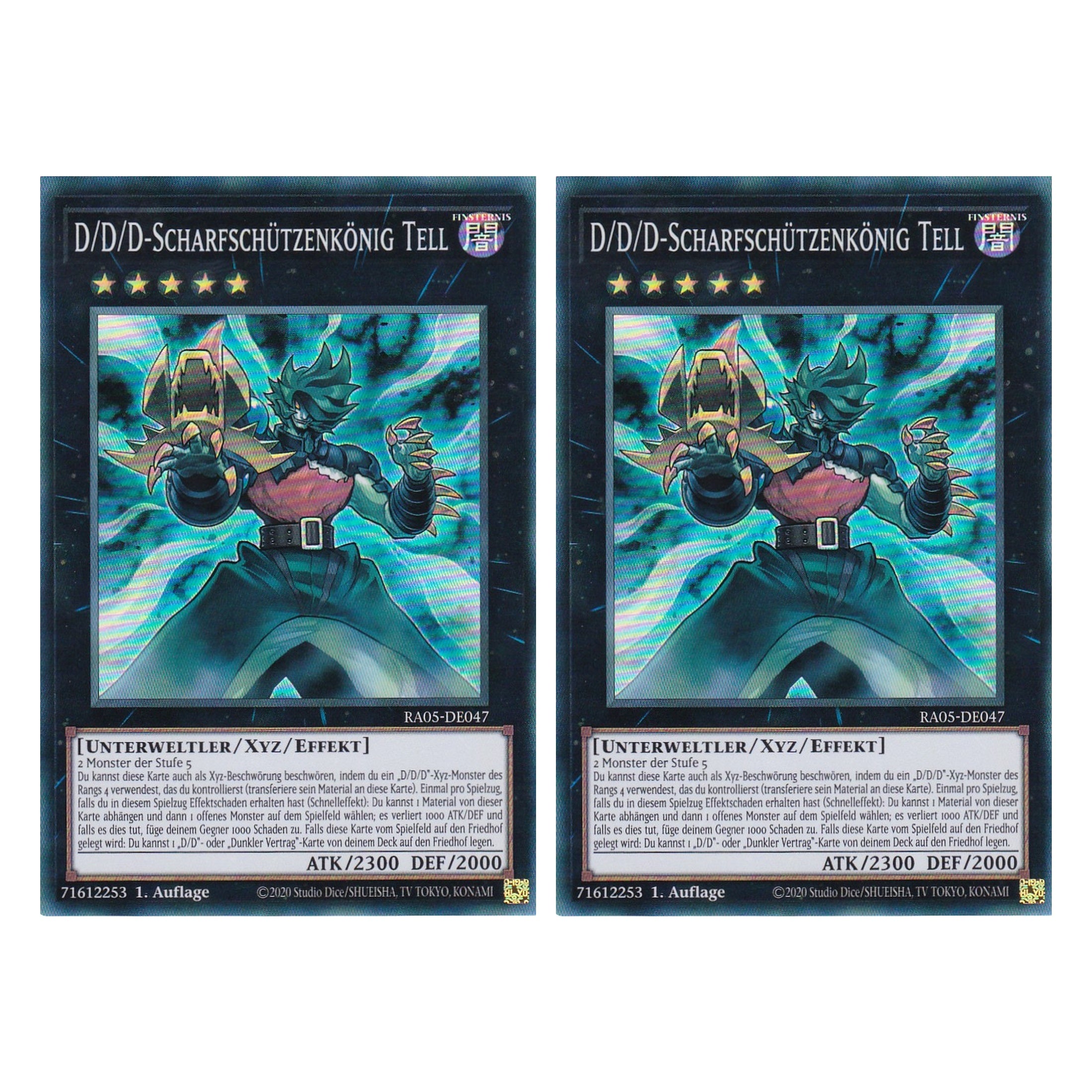 D/D/D-Scharfschützenkönig Tell - RA05-DE047 - Super Rare - Deutsch - Rarity Collection 5 - Yugioh - Duo Set (2 Stück)