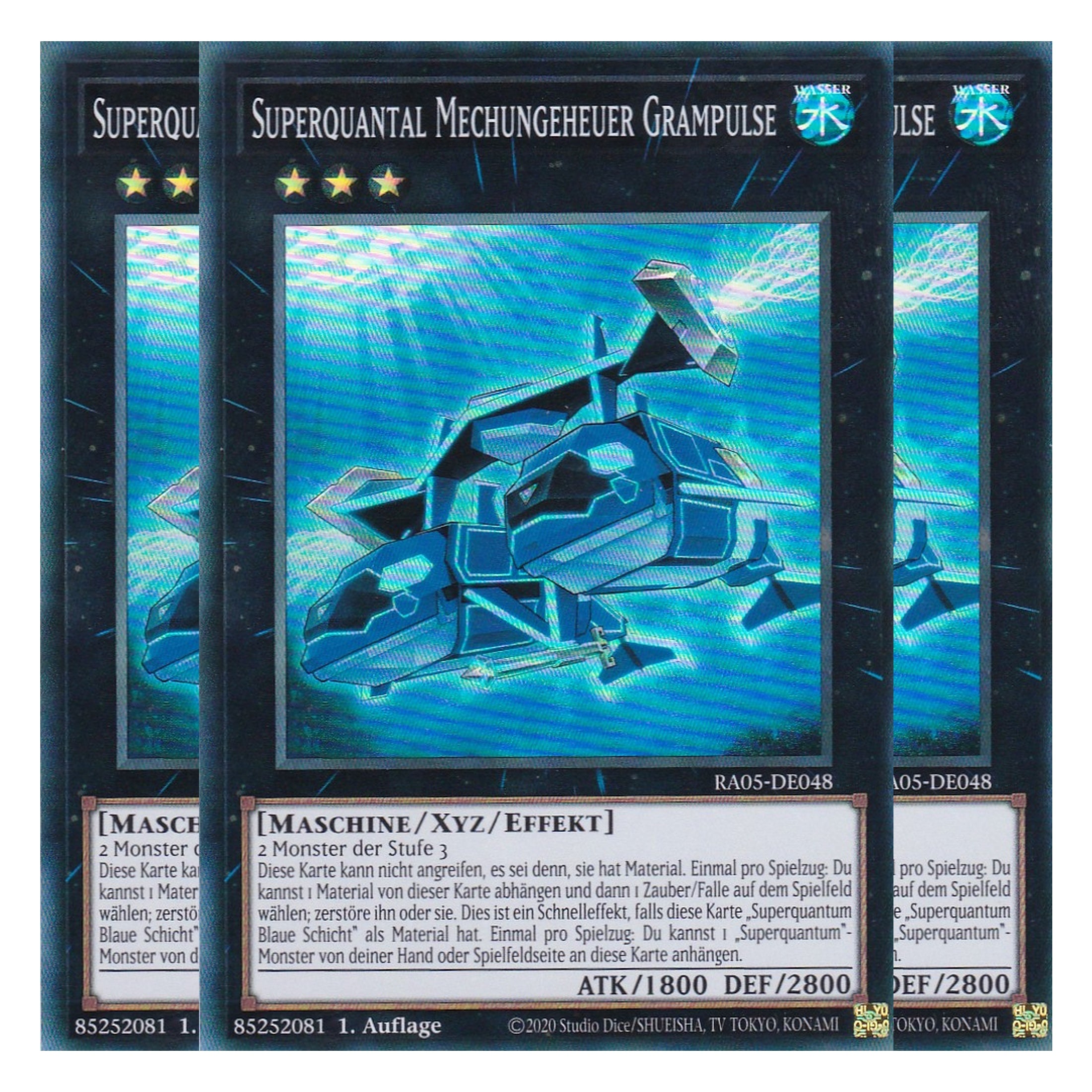 Superquantal Mechungeheuer Grampulse - RA05-DE048 - Super Rare - Deutsch - Rarity Collection 5 - Yugioh - Playset (3 Kopien)