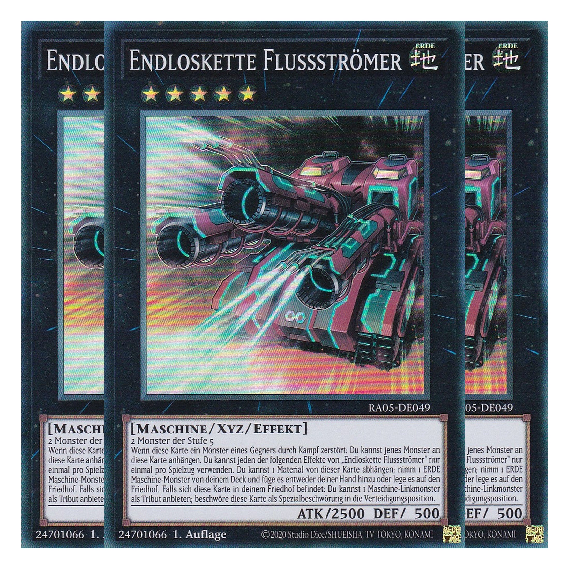 Endloskette Flussströmer - RA05-DE049 - Super Rare - Deutsch - Rarity Collection 5 - Yugioh - Playset (3 Kopien)