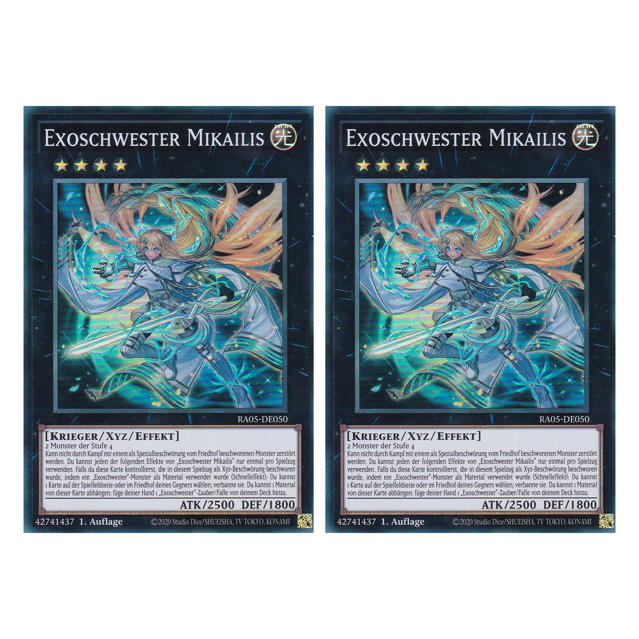 Exoschwester Mikailis - RA05-DE050 - Super Rare - Deutsch - Rarity Collection 5 - Yugioh - Duo Set (2 Stück)