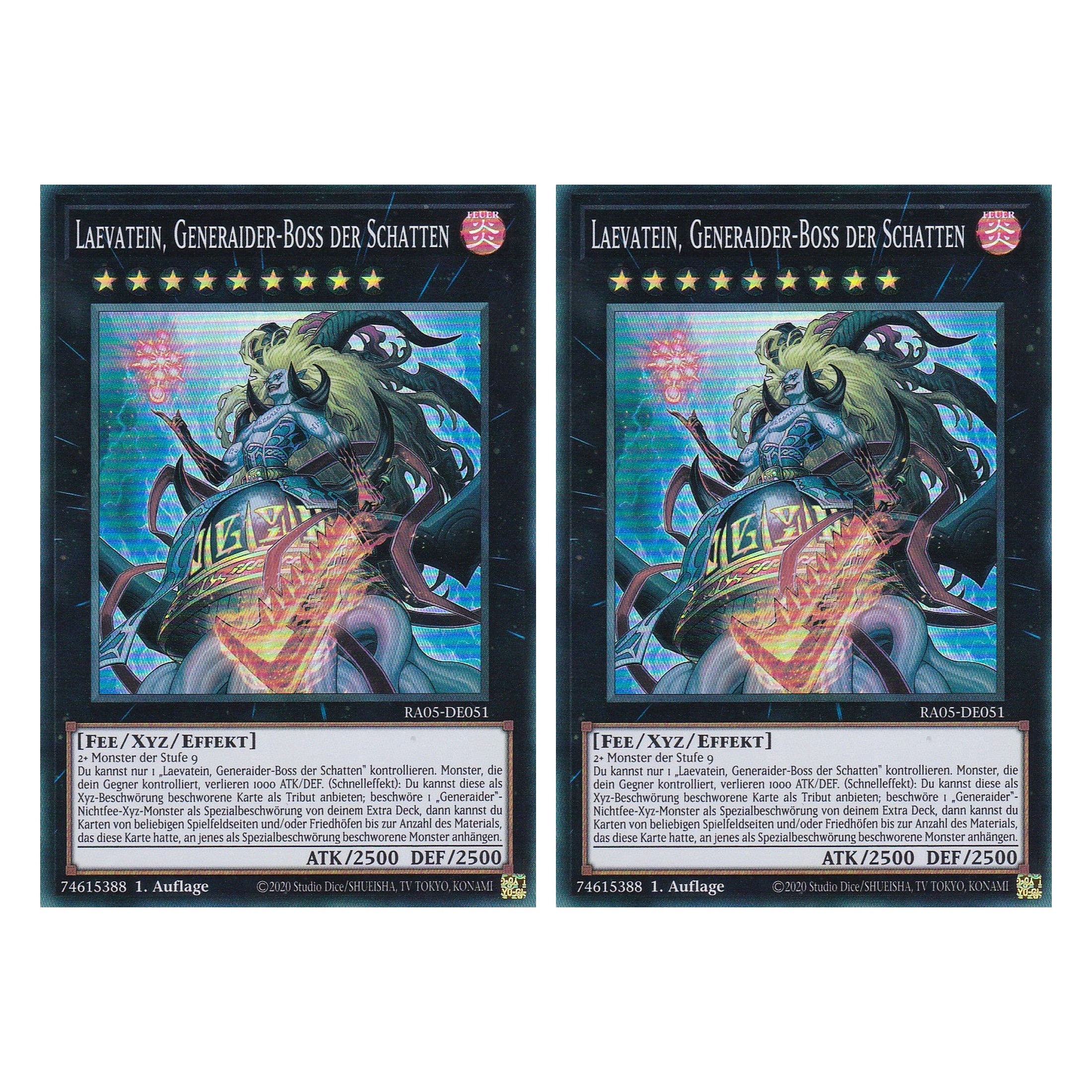 Laevatein, Generaider-Boss der Schatten - RA05-DE051 - Super Rare - Deutsch - Rarity Collection 5 - Yugioh - Duo Set (2 Stück)