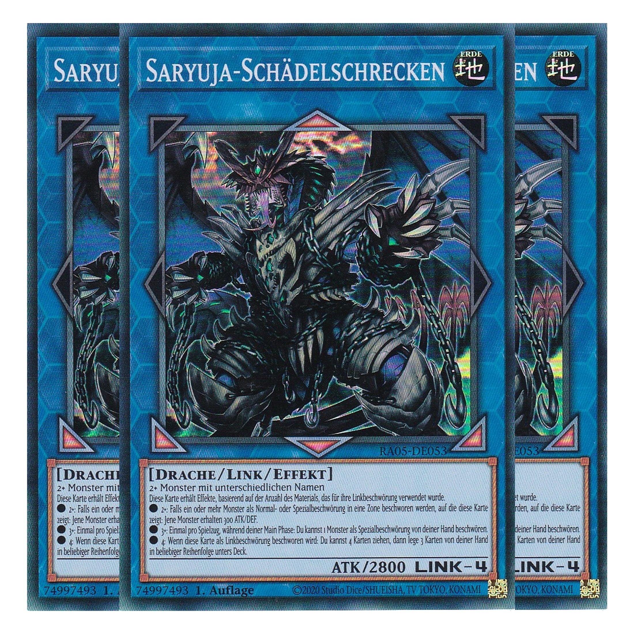 Saryuja-Schädelschrecken - RA05-DE053 - Super Rare - Deutsch - Rarity Collection 5 - Yugioh - Playset (3 Kopien)