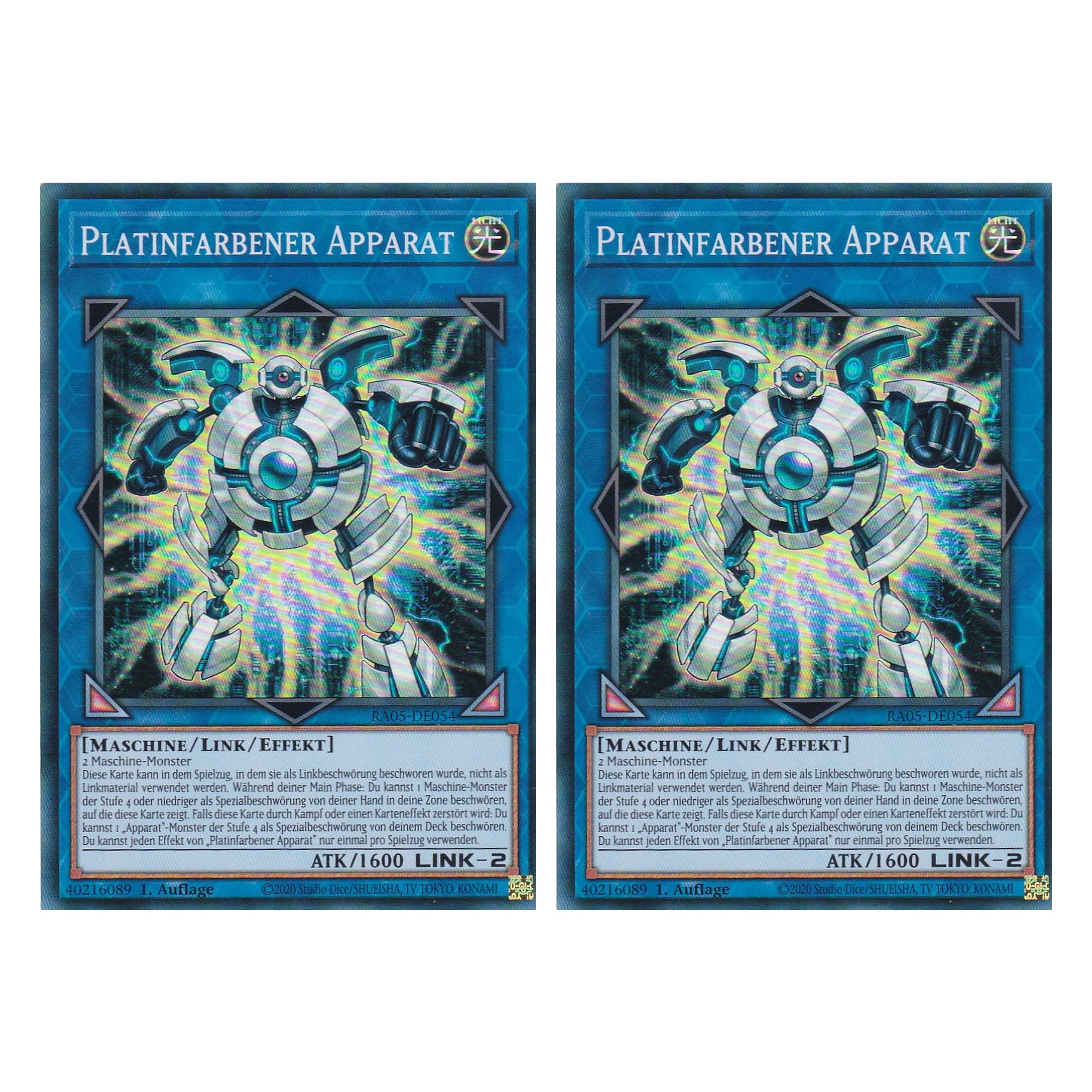 Platinfarbener Apparat - RA05-DE054 - Super Rare - Deutsch - Rarity Collection 5 - Yugioh - Duo Set (2 Stück)