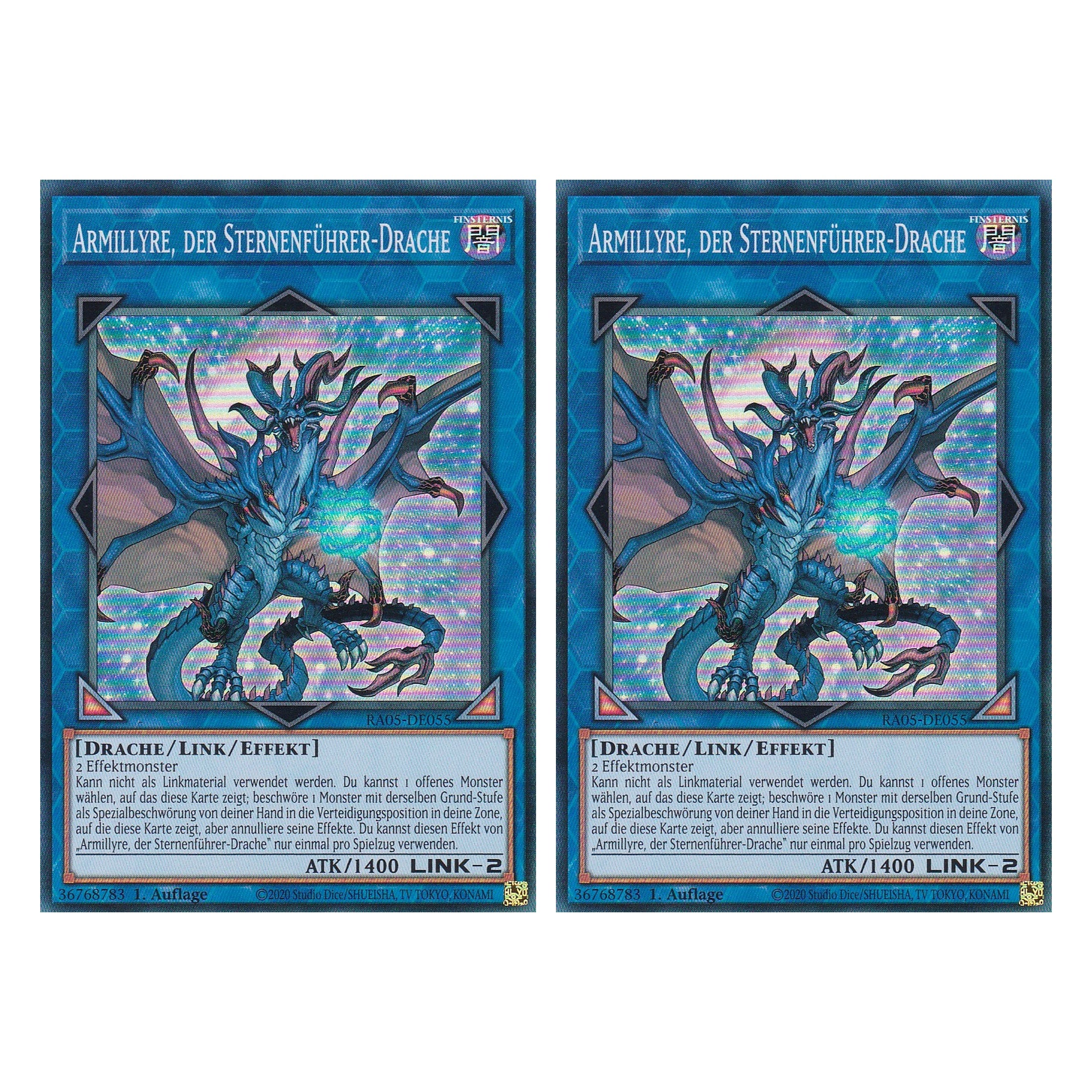 Armillyre, der Sternenführer-Drache - RA05-DE055 - Super Rare - Deutsch - Rarity Collection 5 - Yugioh - Duo Set (2 Stück)