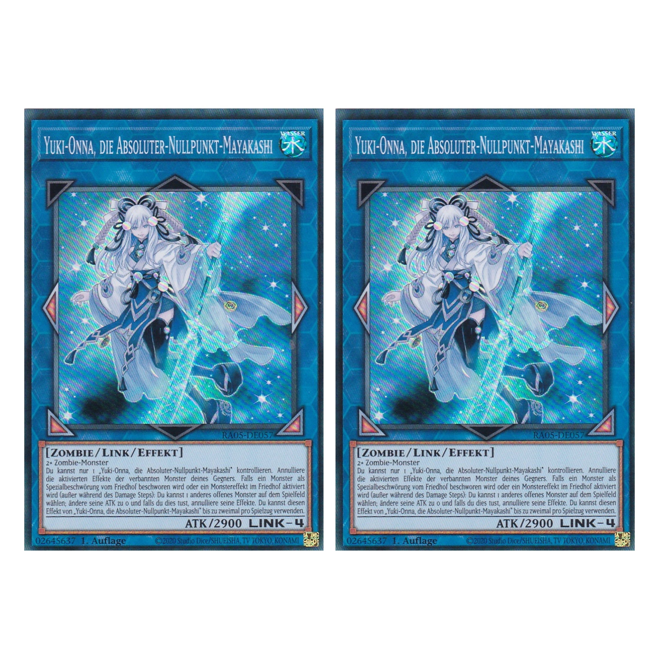 Yuki-Onna, die Absoluter-Nullpunkt-Mayakashi - RA05-DE057 - Super Rare - Deutsch - Rarity Collection 5 - Yugioh - Duo Set (2 Stück)