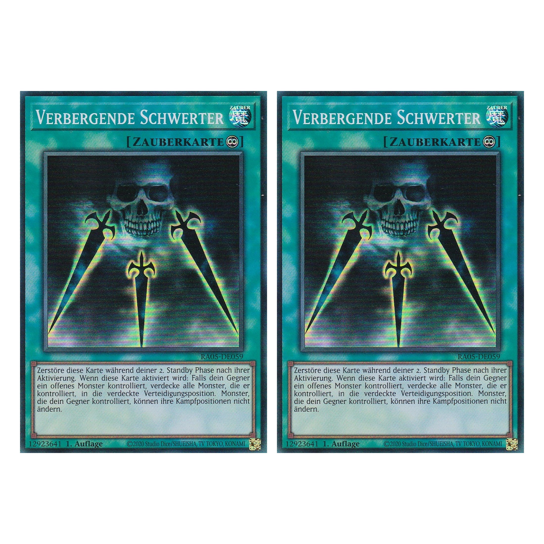 Verbergende Schwerter - RA05-DE059 - Super Rare - Deutsch - Rarity Collection 5 - Yugioh - Duo Set (2 Stück)