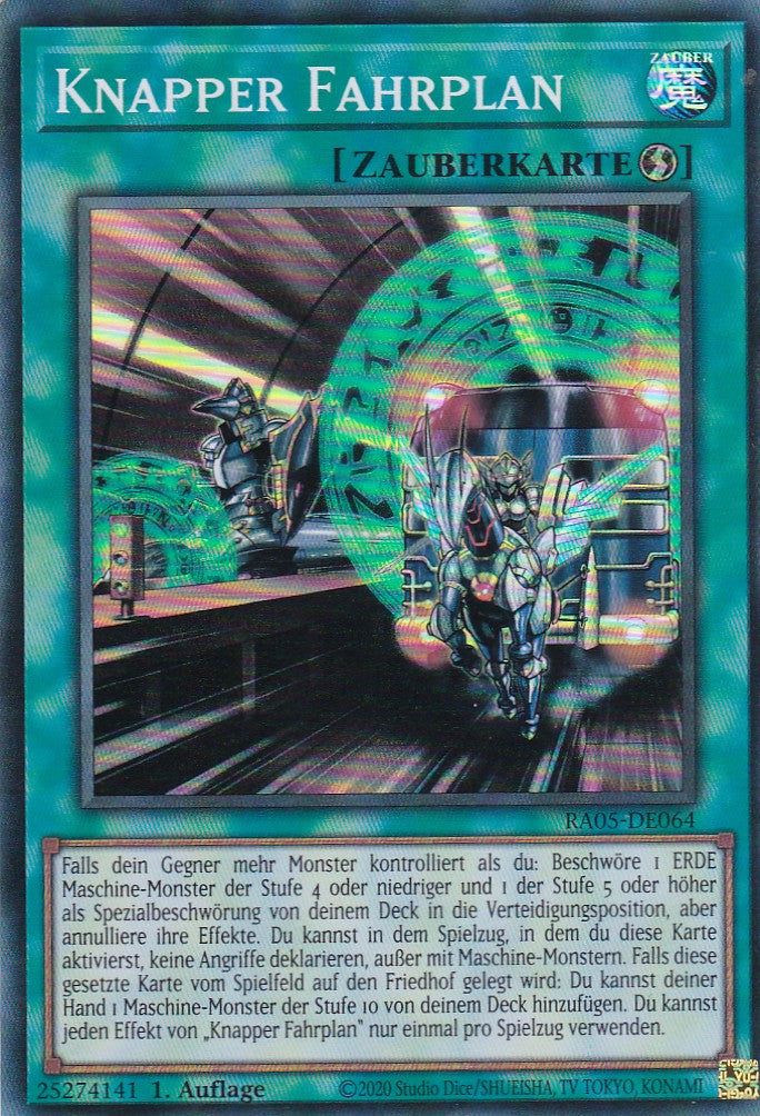 Knapper Fahrplan - RA05-DE064 - Super Rare - Deutsch - Rarity Collection 5 - Yugioh