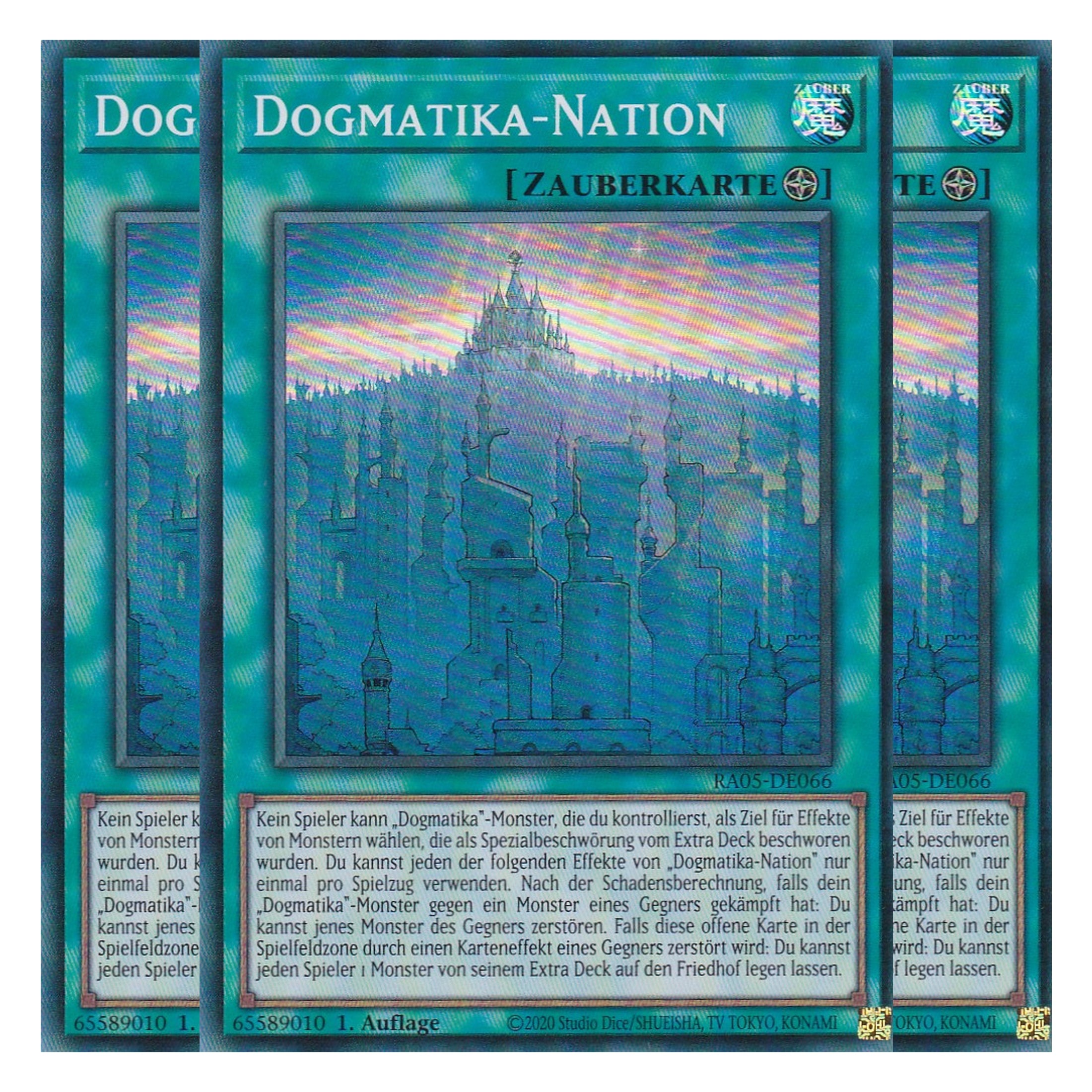 Dogmatika-Nation - RA05-DE066 - Super Rare - Deutsch - Rarity Collection 5 - Yugioh - Playset (3 Kopien)