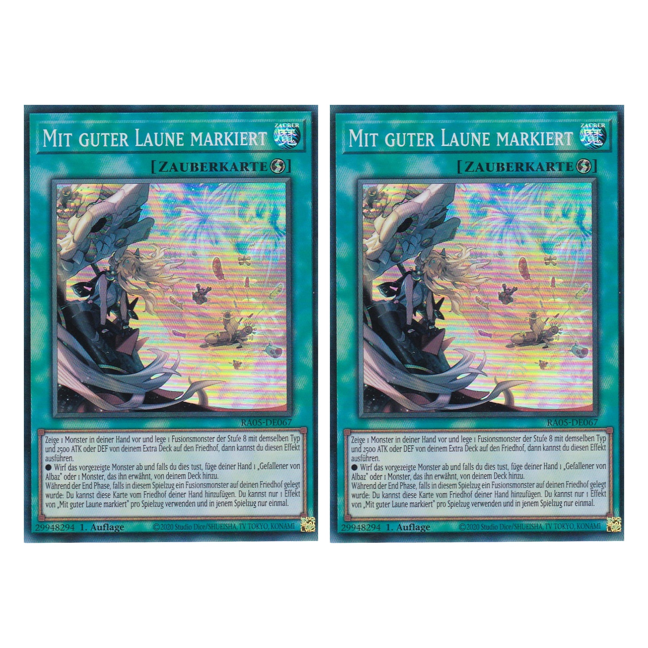 Mit guter Laune markiert - RA05-DE067 - Super Rare - Deutsch - Rarity Collection 5 - Yugioh - Duo Set (2 Stück)