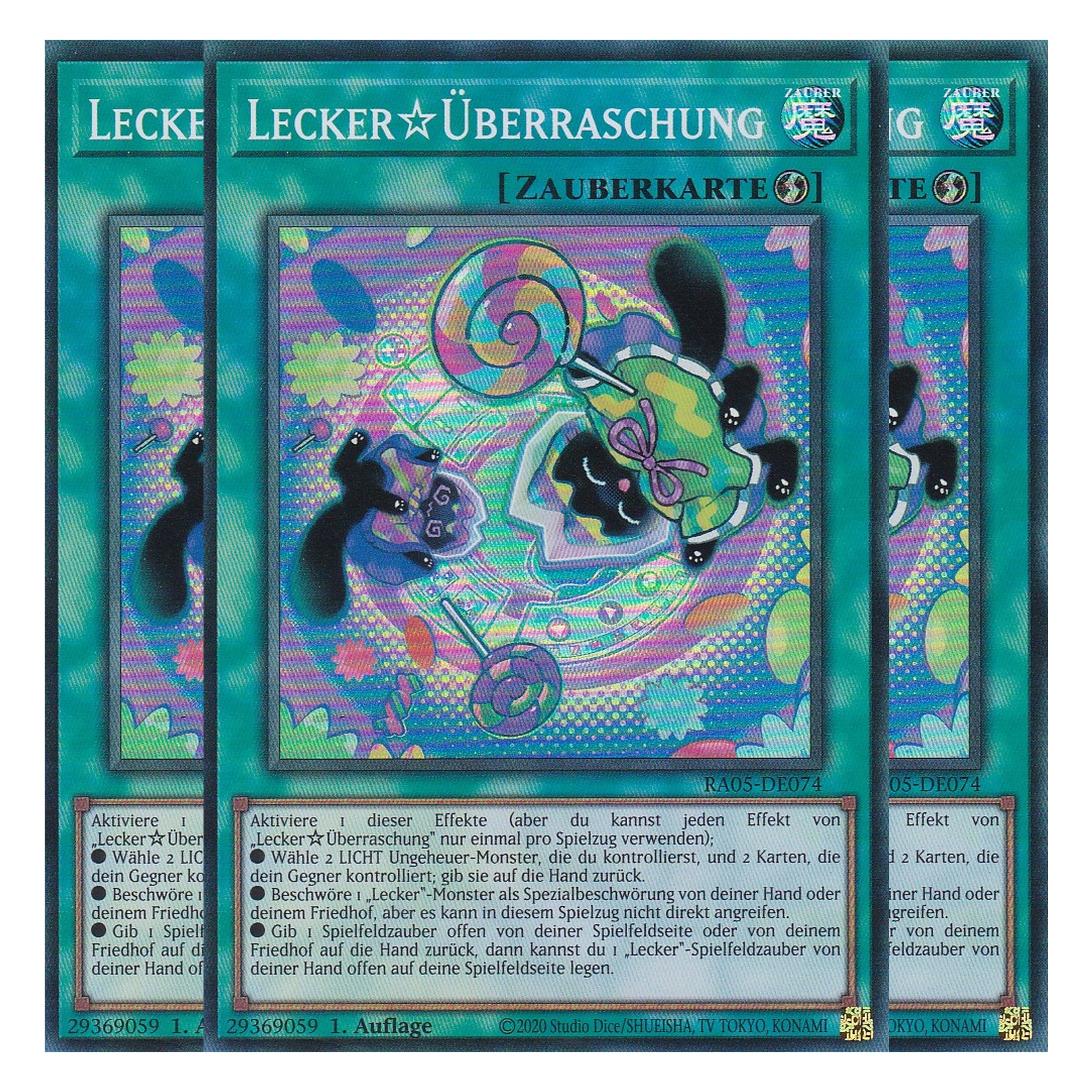 Lecker☆Überraschung - RA05-DE074 - Super Rare - Deutsch - Rarity Collection 5 - Yugioh - Playset (3 Kopien)