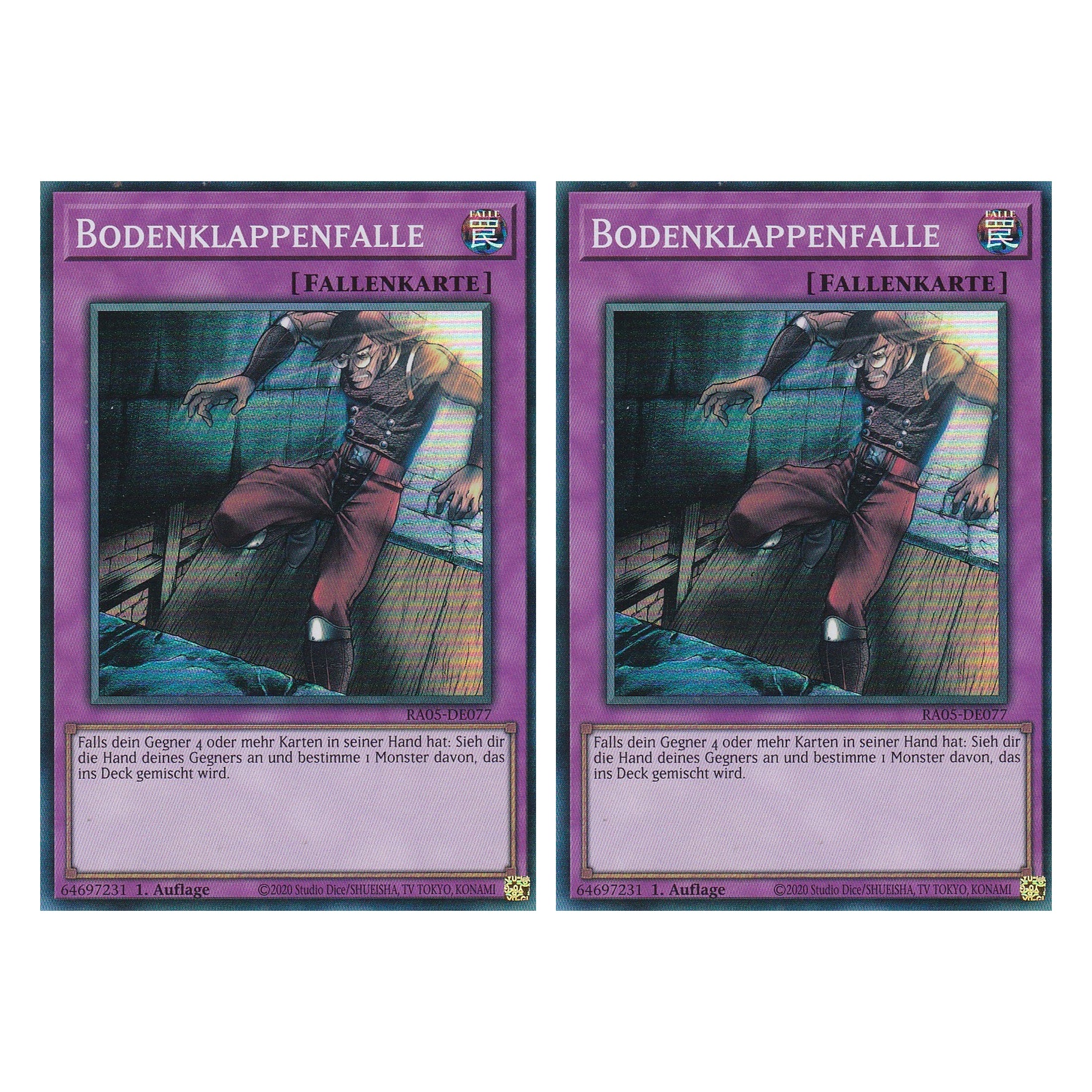 Bodenklappenfalle - RA05-DE077 - Super Rare - Deutsch - Rarity Collection 5 - Yugioh - Duo Set (2 Stück)