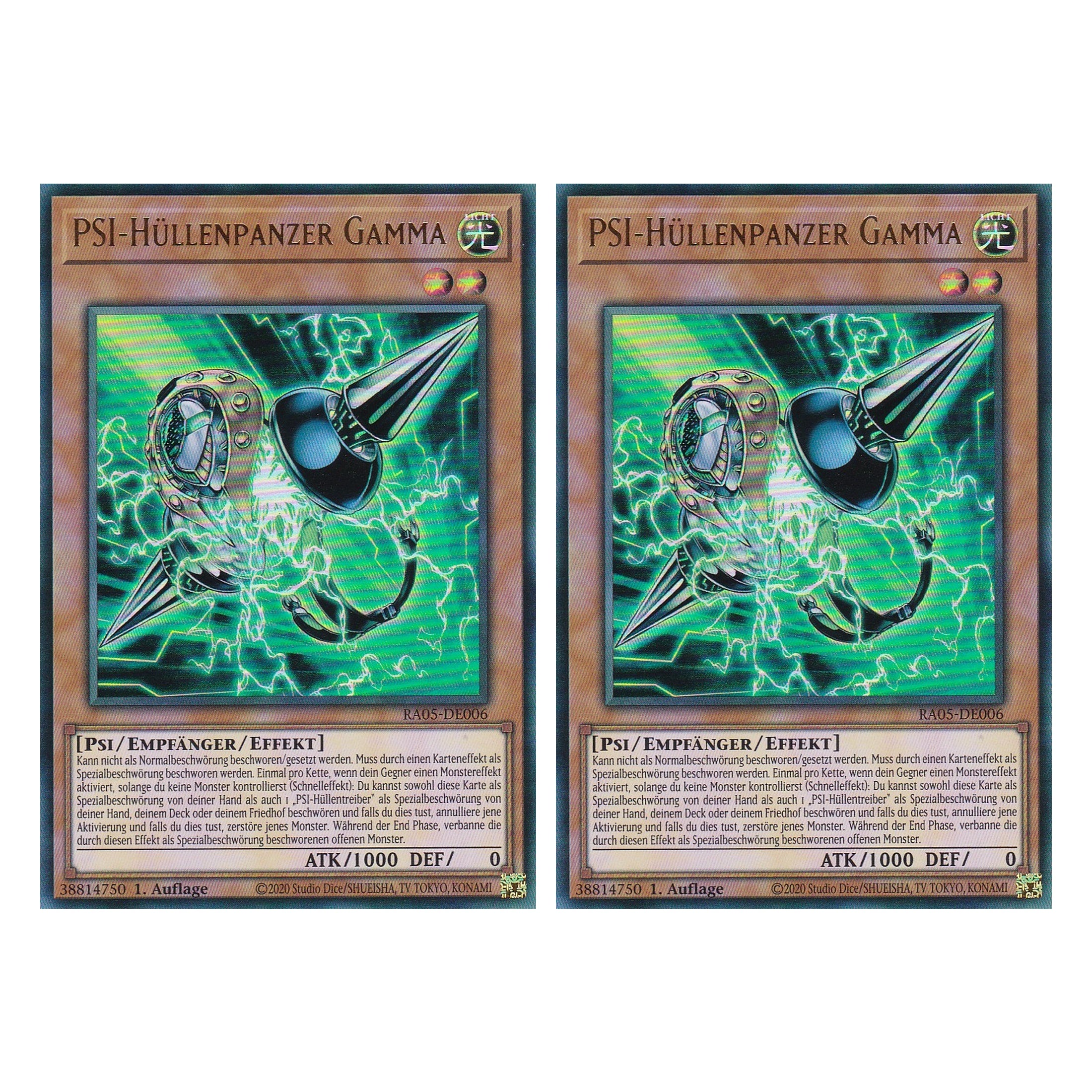 PSI-Hüllenpanzer Gamma - RA05-DE006 - Ultra Rare - Deutsch - Rarity Collection 5 - Yugioh - Duo Set (2 Stück)